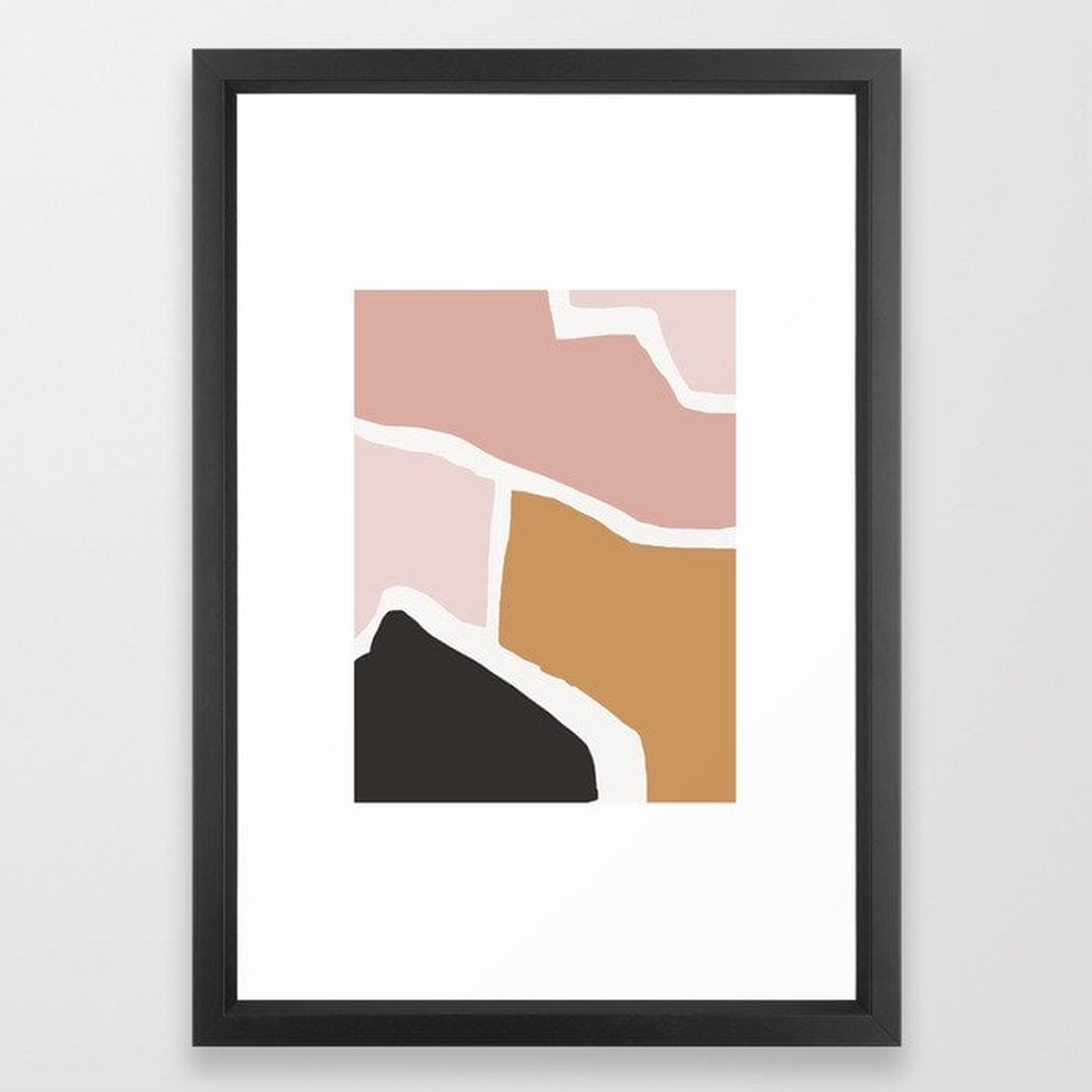Rheia - earthtones minimal abstract art print Framed Art Print - Society6