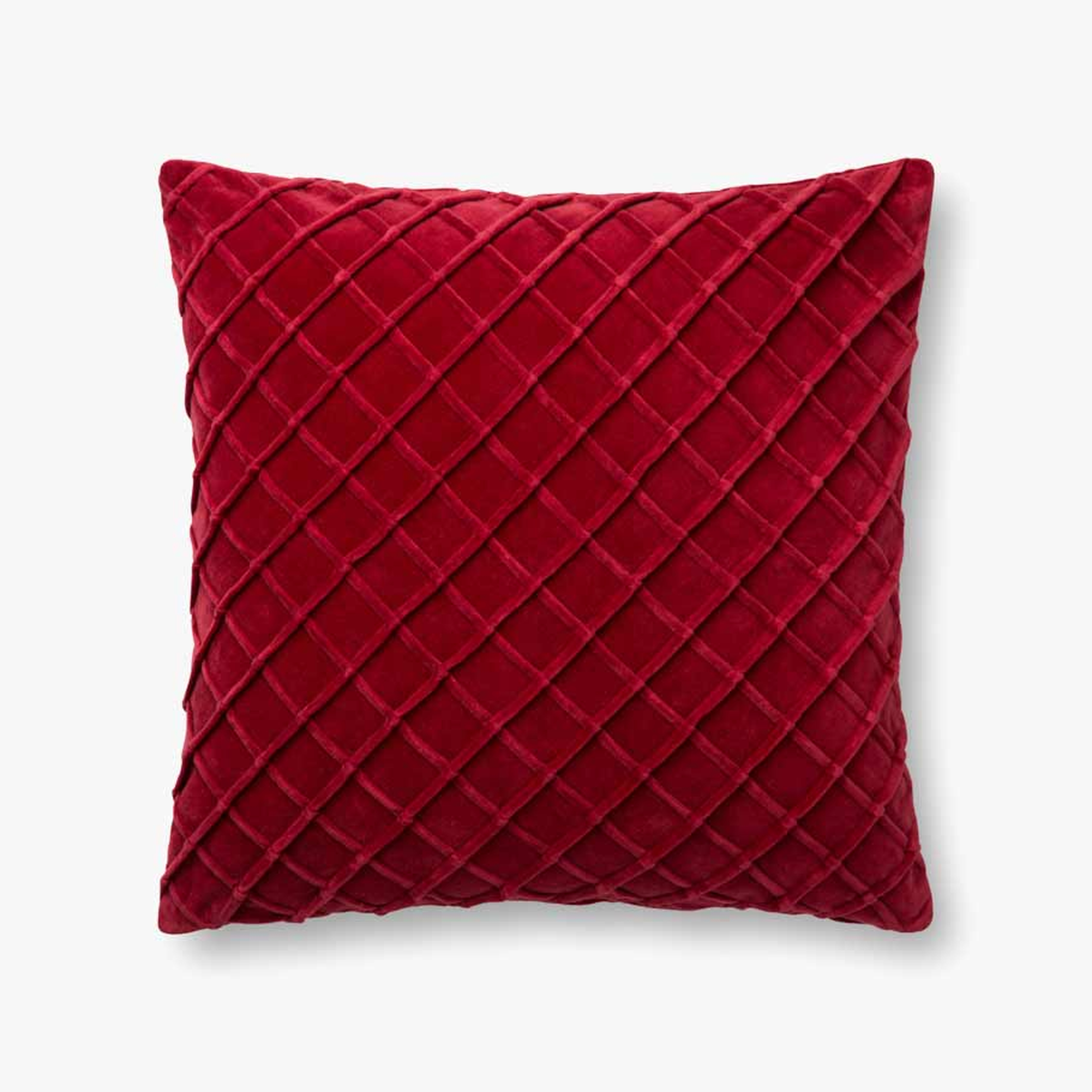 Loloi Pillows Red 22" x 22" Cover w/Poly - Loloi Rugs