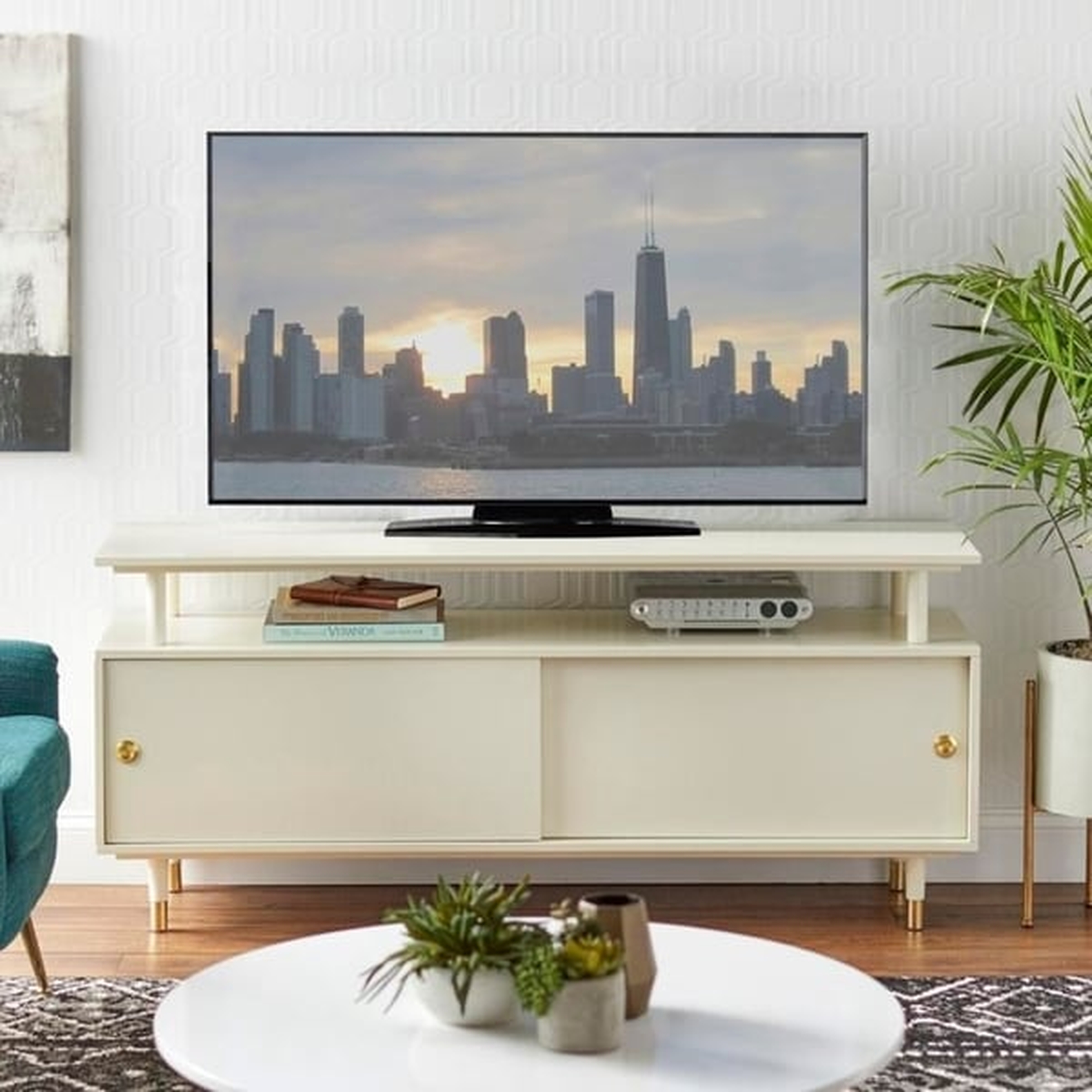 Simple Living Margo TV Stand - Antique White - Overstock