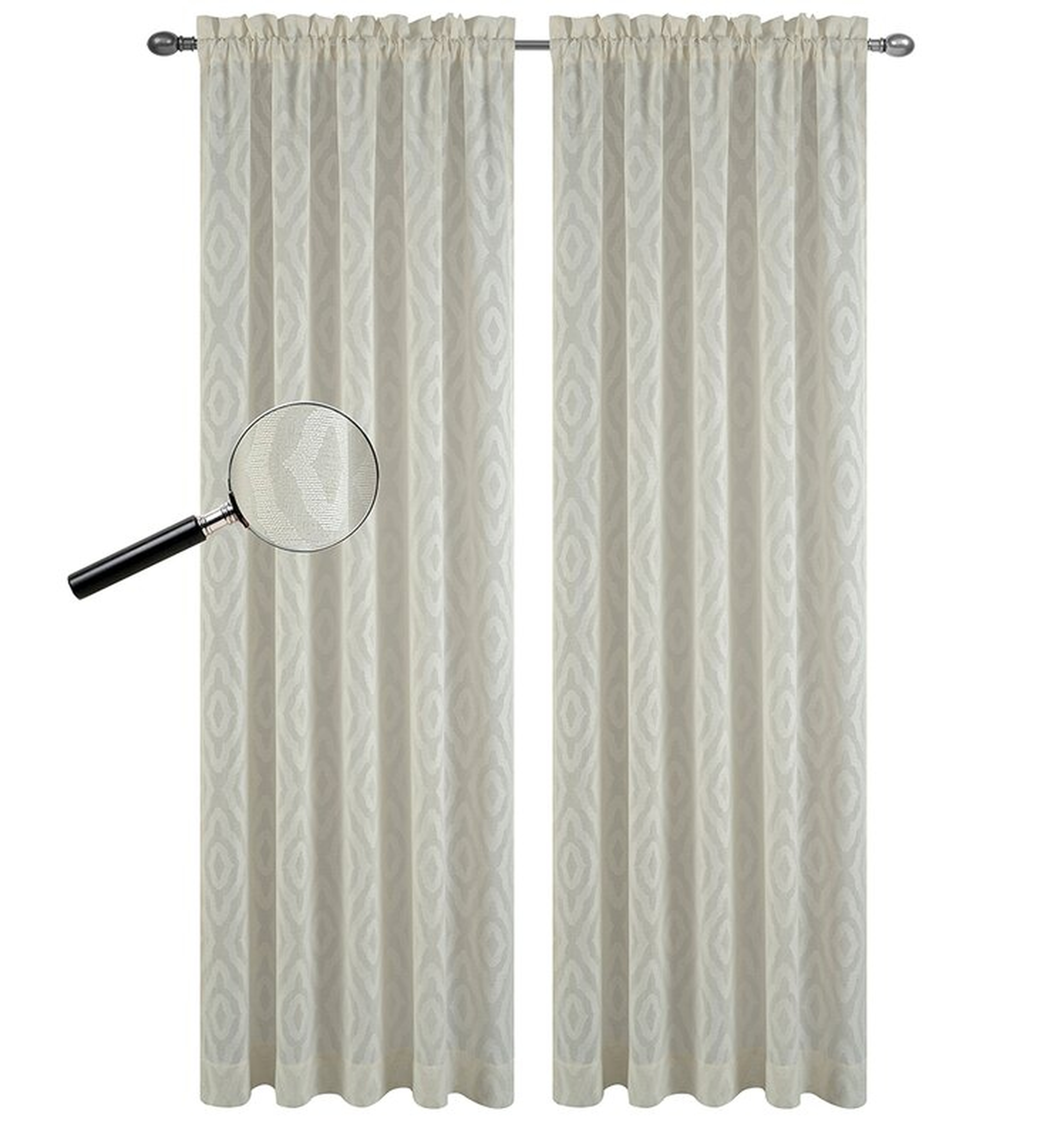 Stier Ikat Sheer Rod Pocket Drapery Curtain Panels - Wayfair