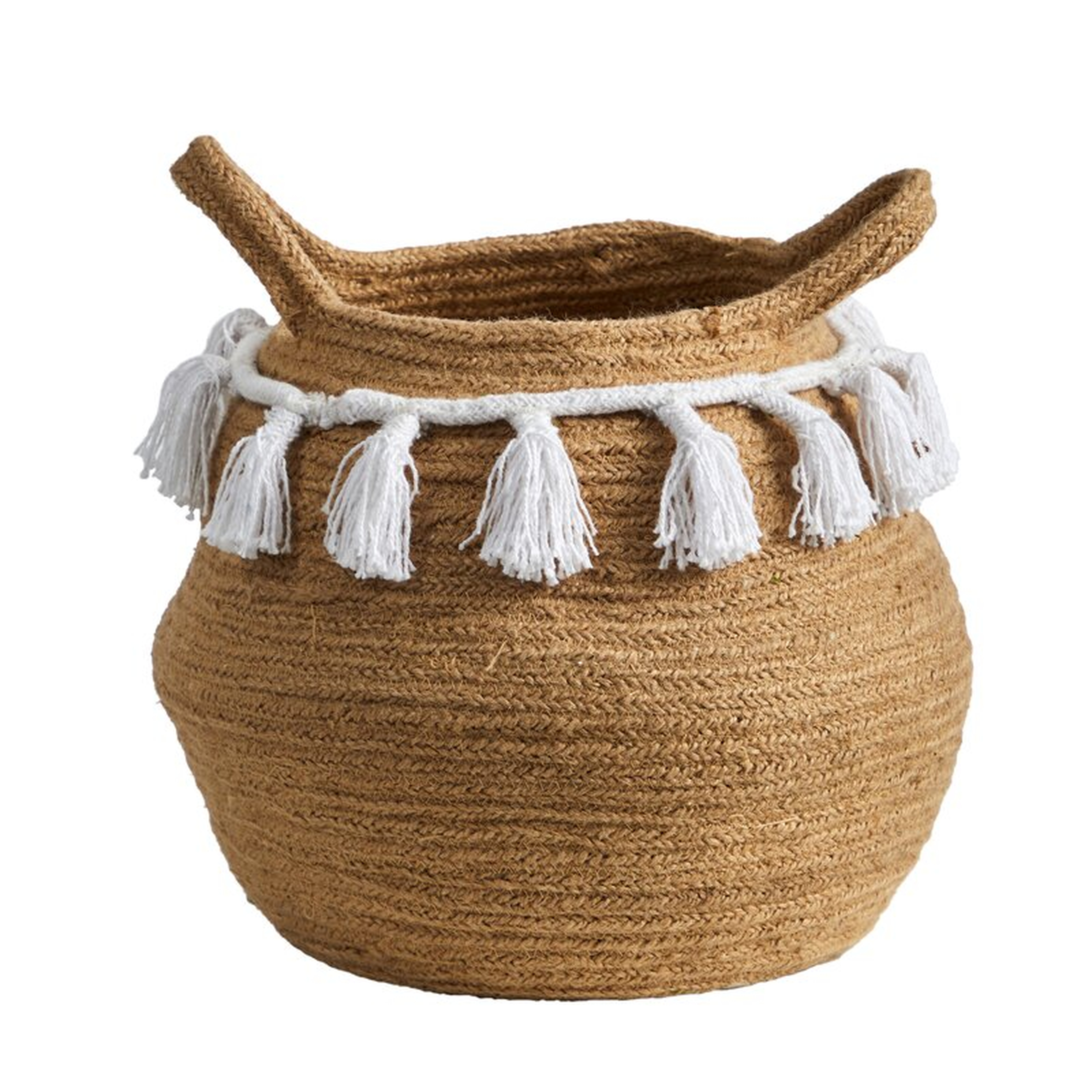 11” Boho Chic Handmade Natural Cotton Woven Planter With Tassels - Wayfair