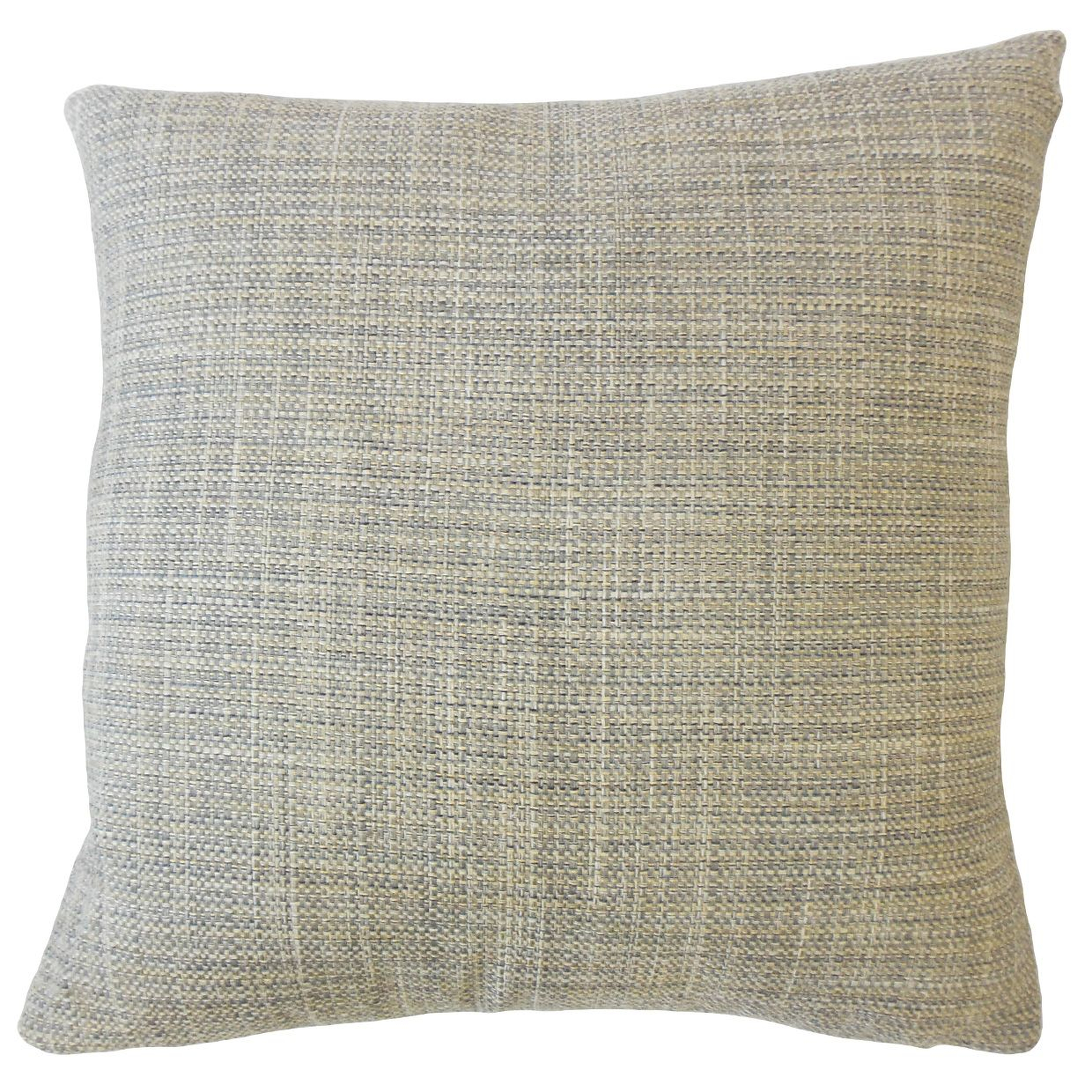 Textured Linen Pillow, Granite, 22" x 22" - Havenly Essentials