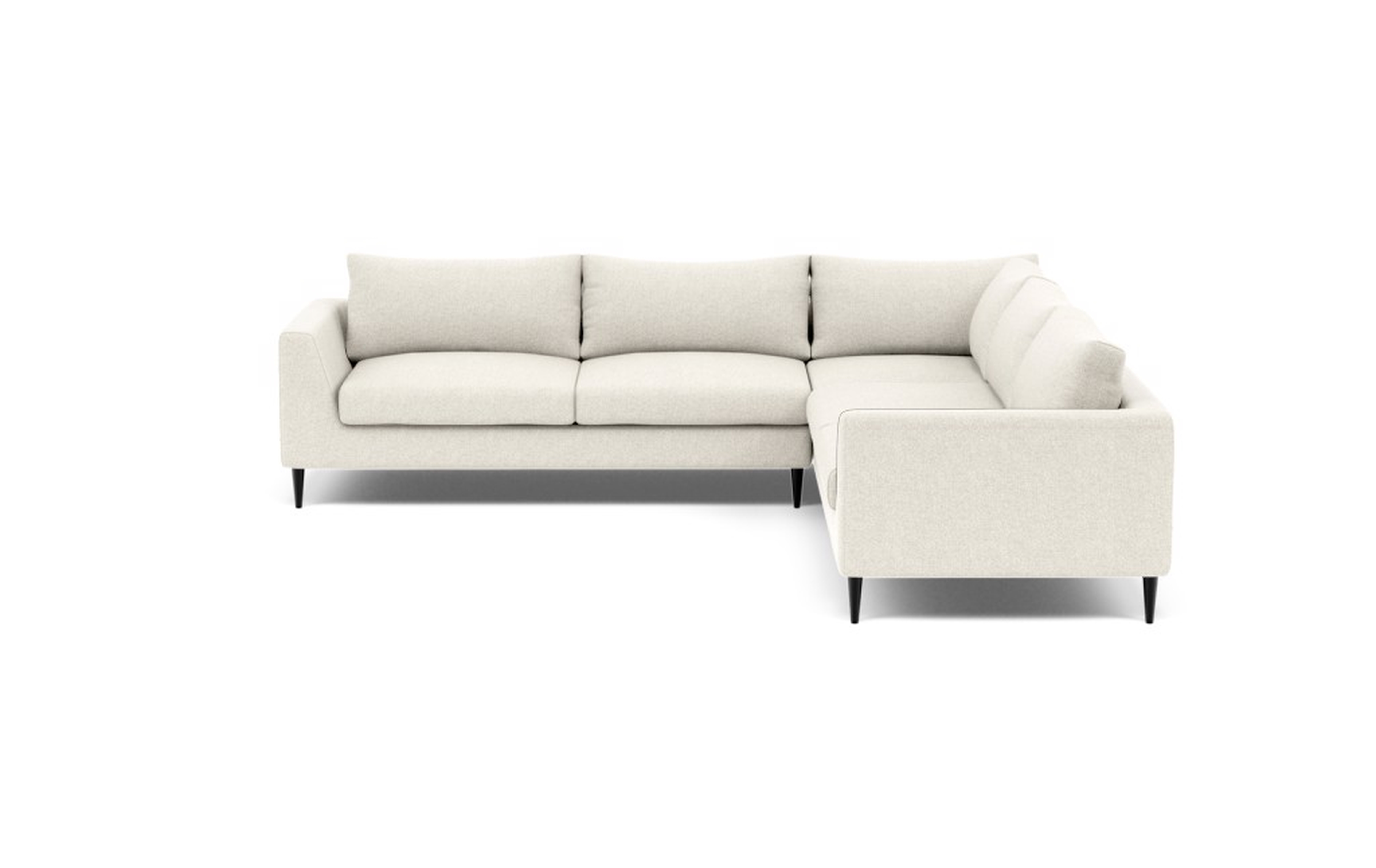 ASHER Corner Sectional Sofa - 98"x98" - Vanilla Static Weave/Unfinished GunMetal Tapered Round Metal leg - Interior Define