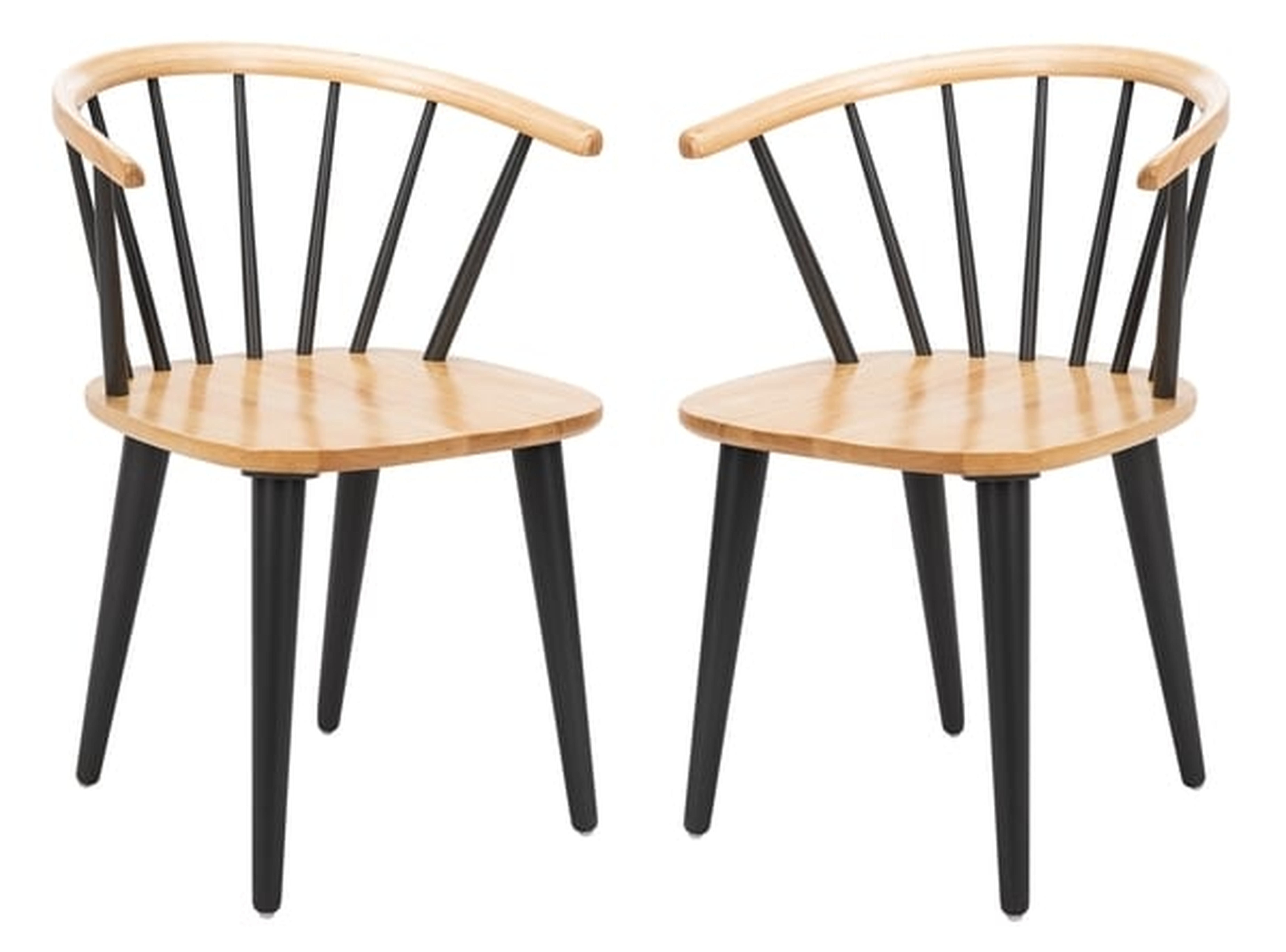 Blanchard 18''H Curved Spindle Side Chair (Set of 2) - Natural/Grey - Safavieh - Safavieh