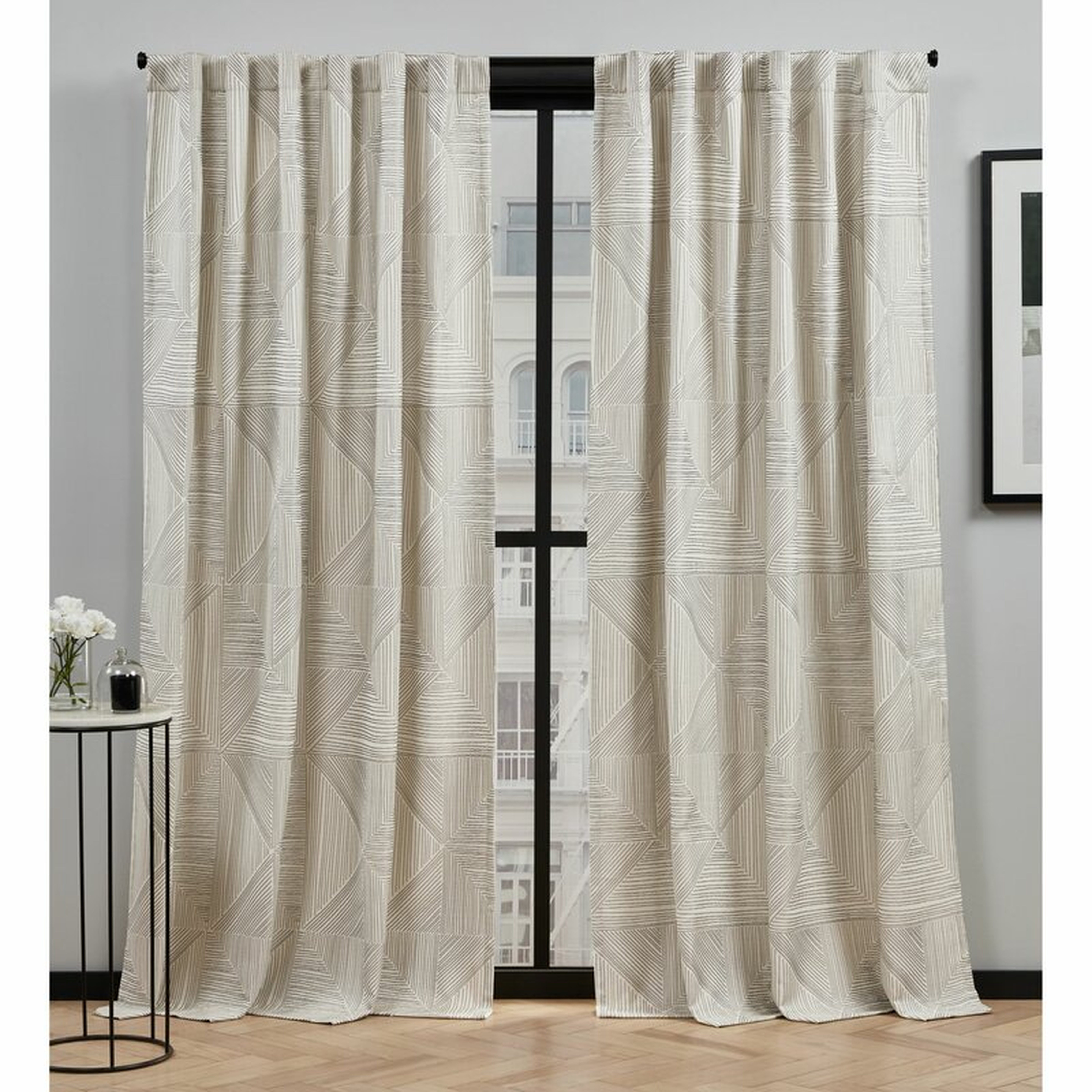 Mudd Geometric Semi-Sheer Rod Pocket Curtain Panels (Set of 2) - Wayfair