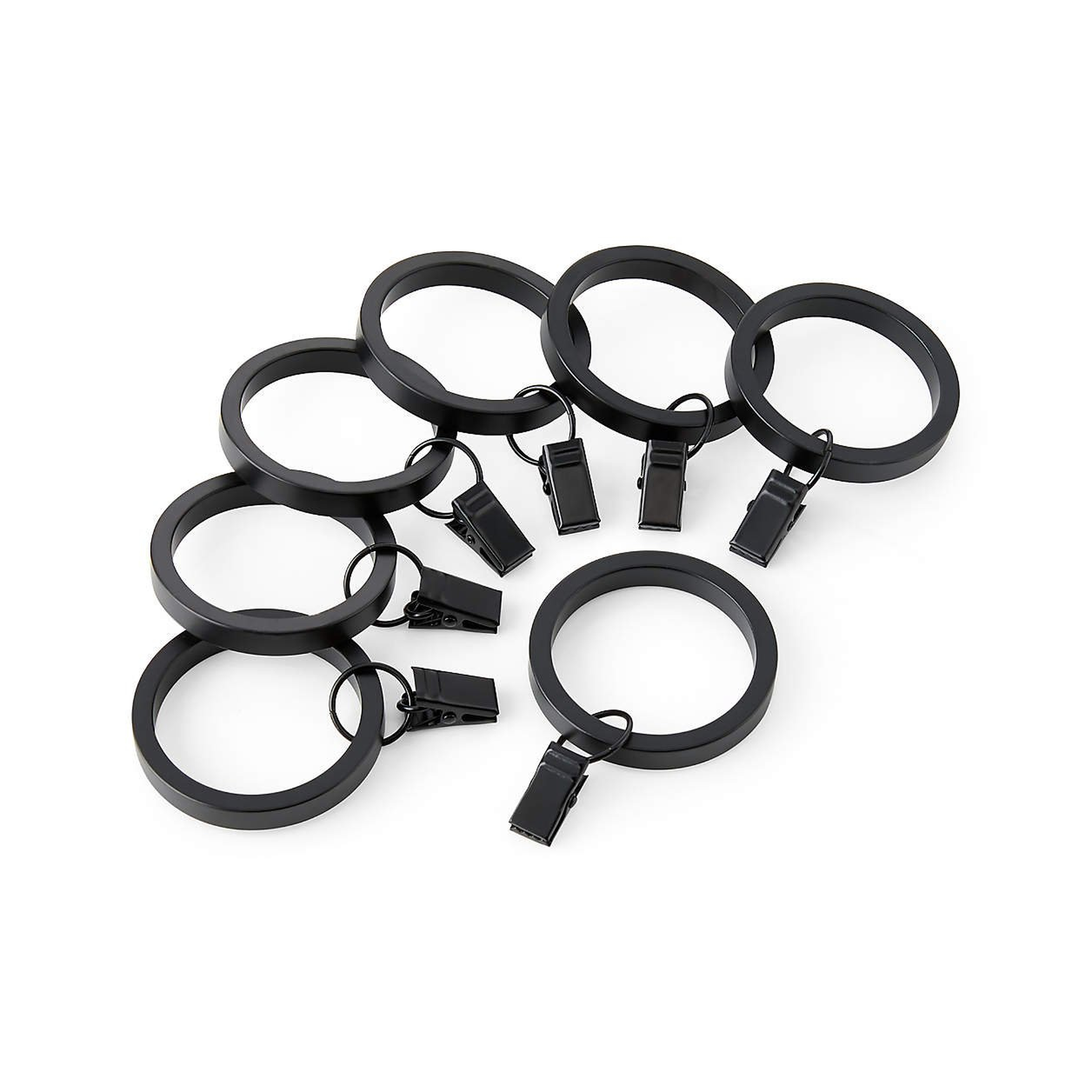 CB Matte Black Curtain Rings, Set of 7 - Crate and Barrel