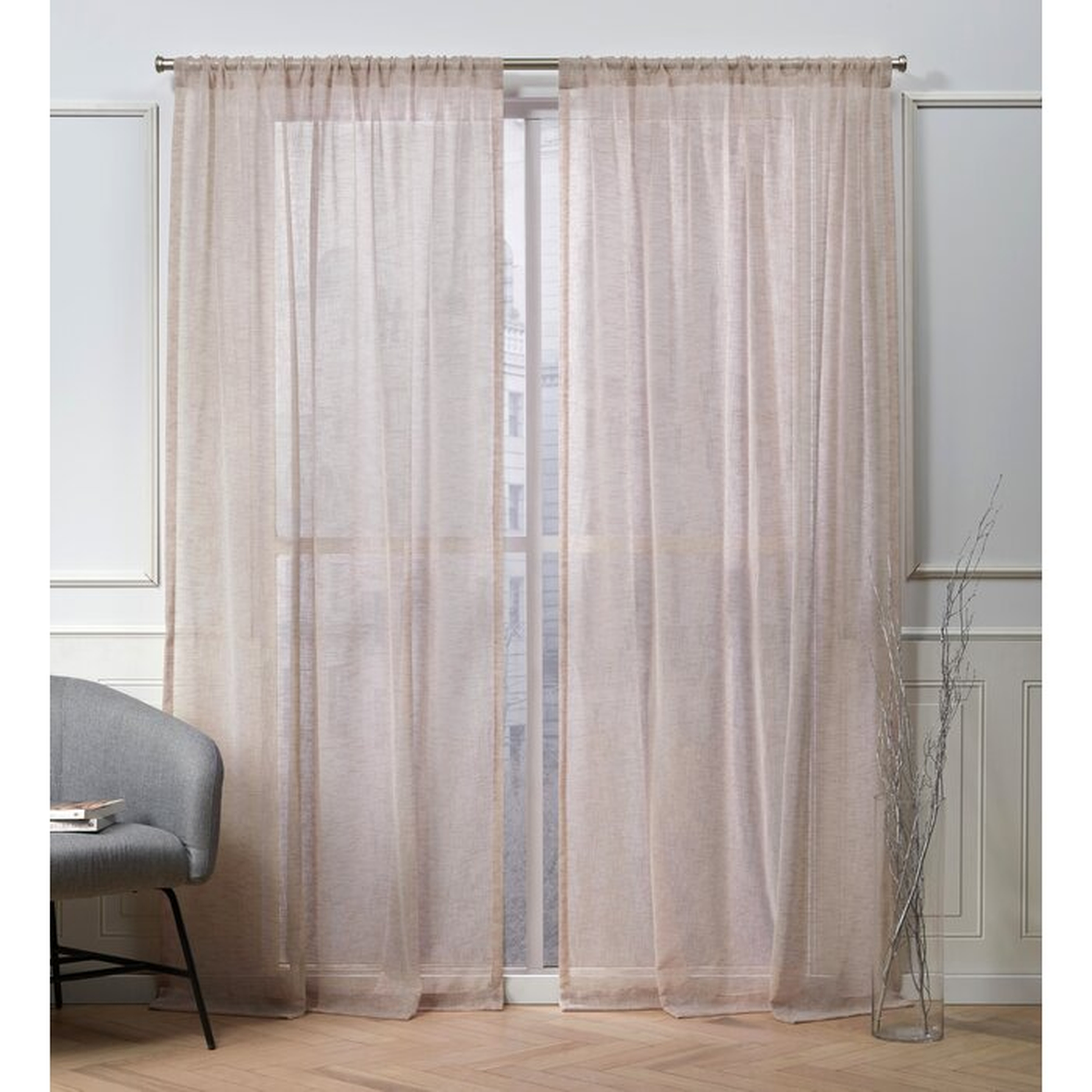 Belfry Solid Color Sheer Rod Pocket Curtain Panels (Set of 2) - Wayfair
