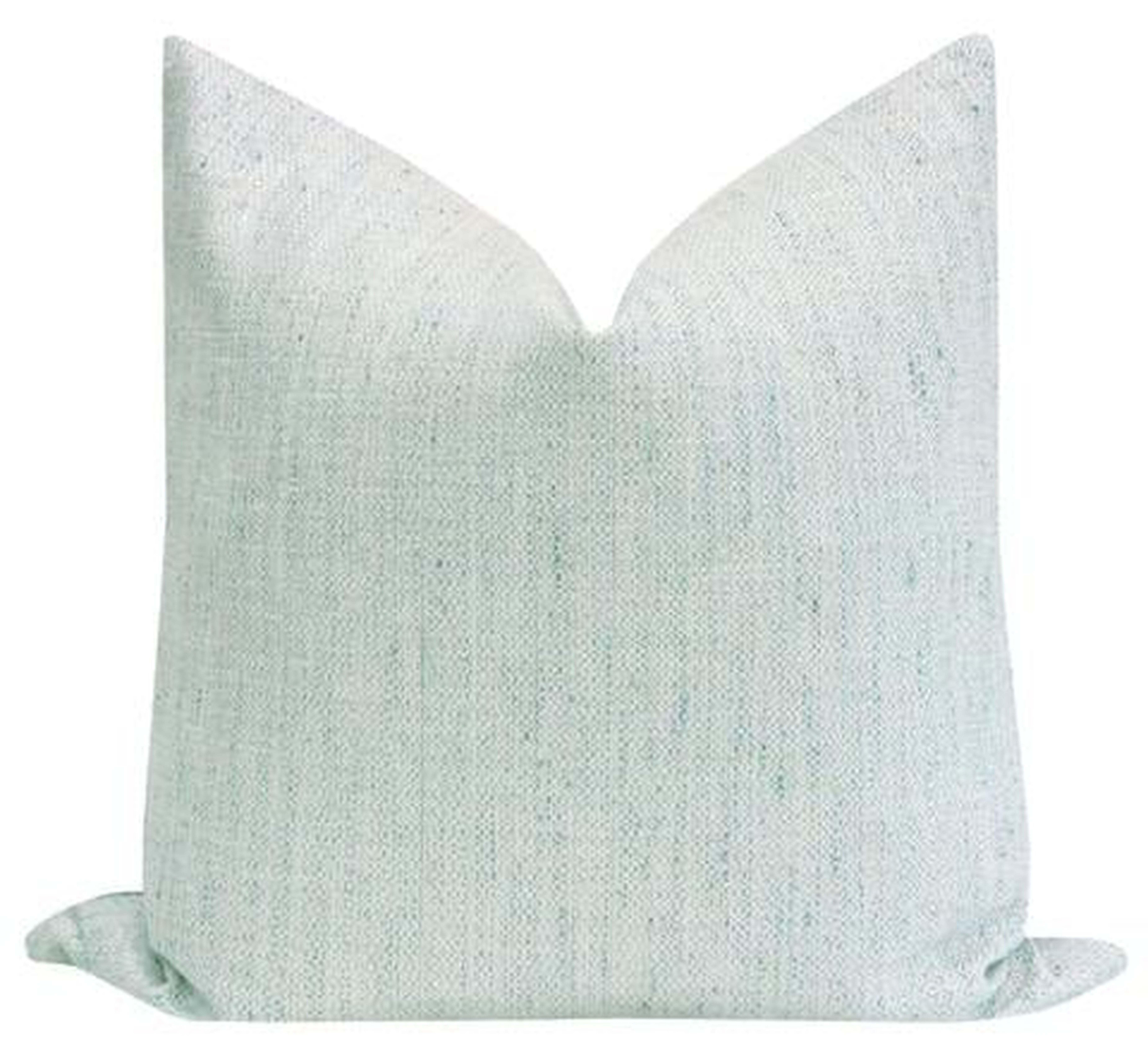 Metallic Linen Pillow Cover, Spa Blue, 18x18'' - Little Design Company