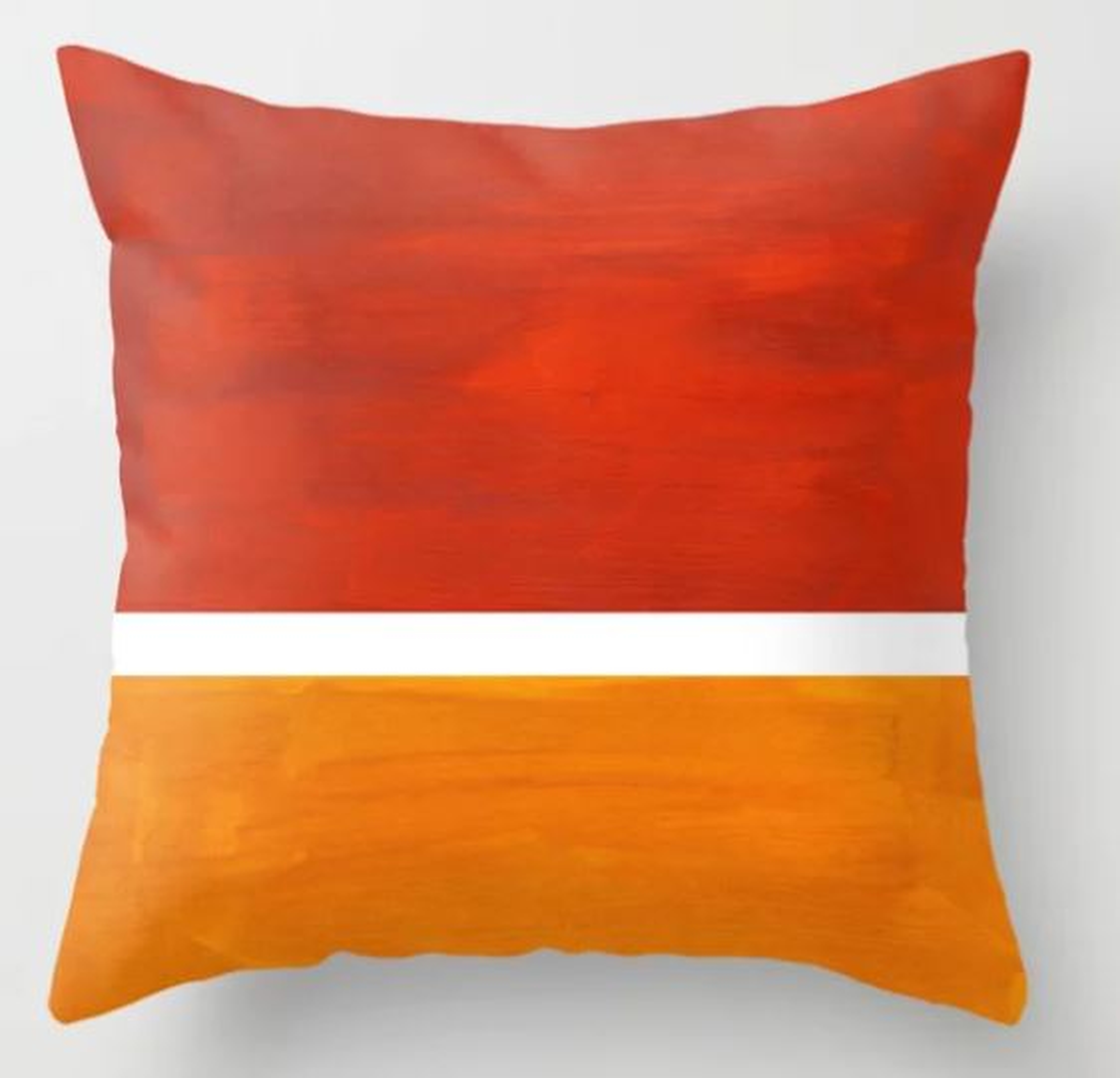 Burnt Orange Yellow Ochre Mid Century Modern Abstract Minimalist Rothko Color Field Squares Throw Pillow - Society6