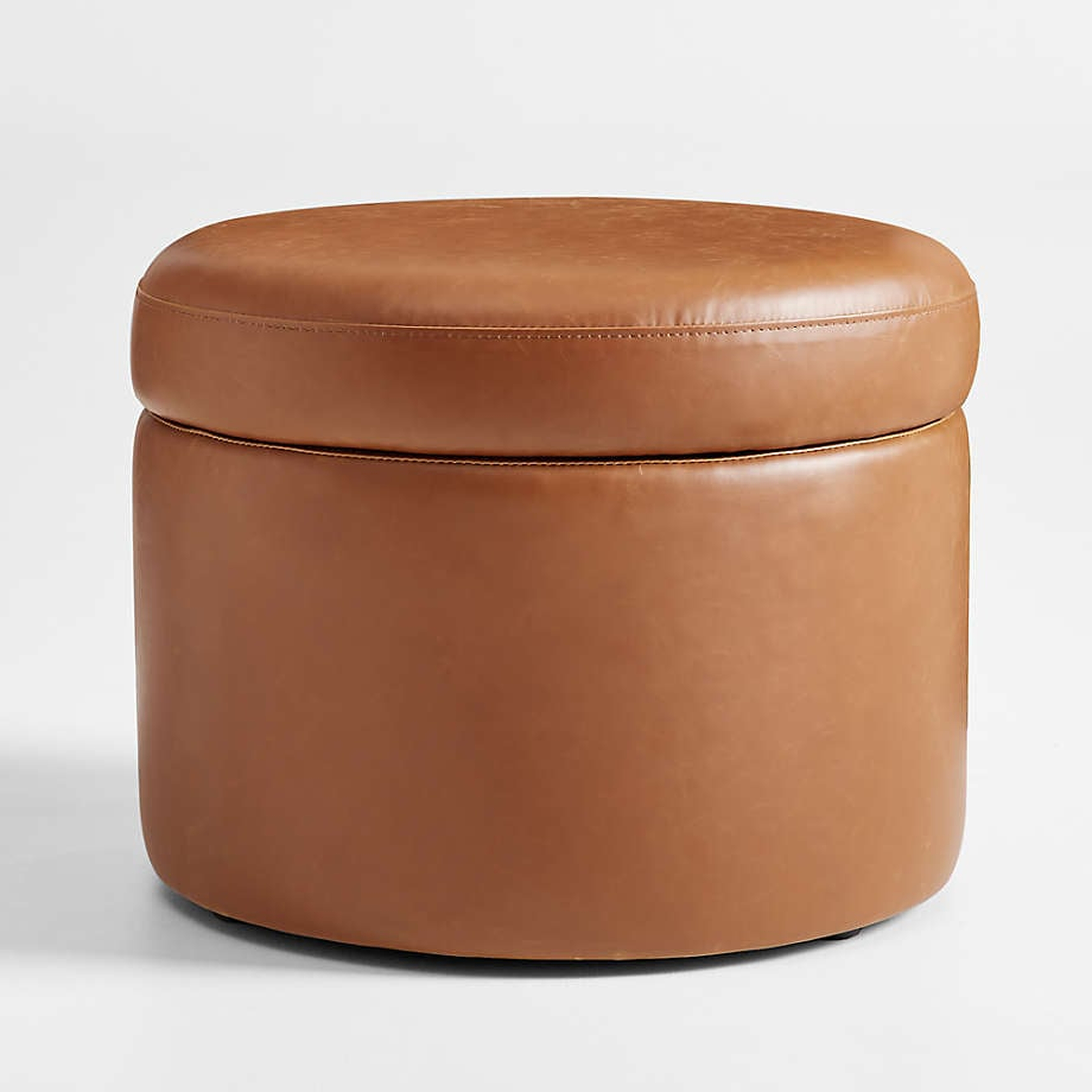 Wally Storage Nursery Ottoman Tan Vegan Leather - Crate and Barrel