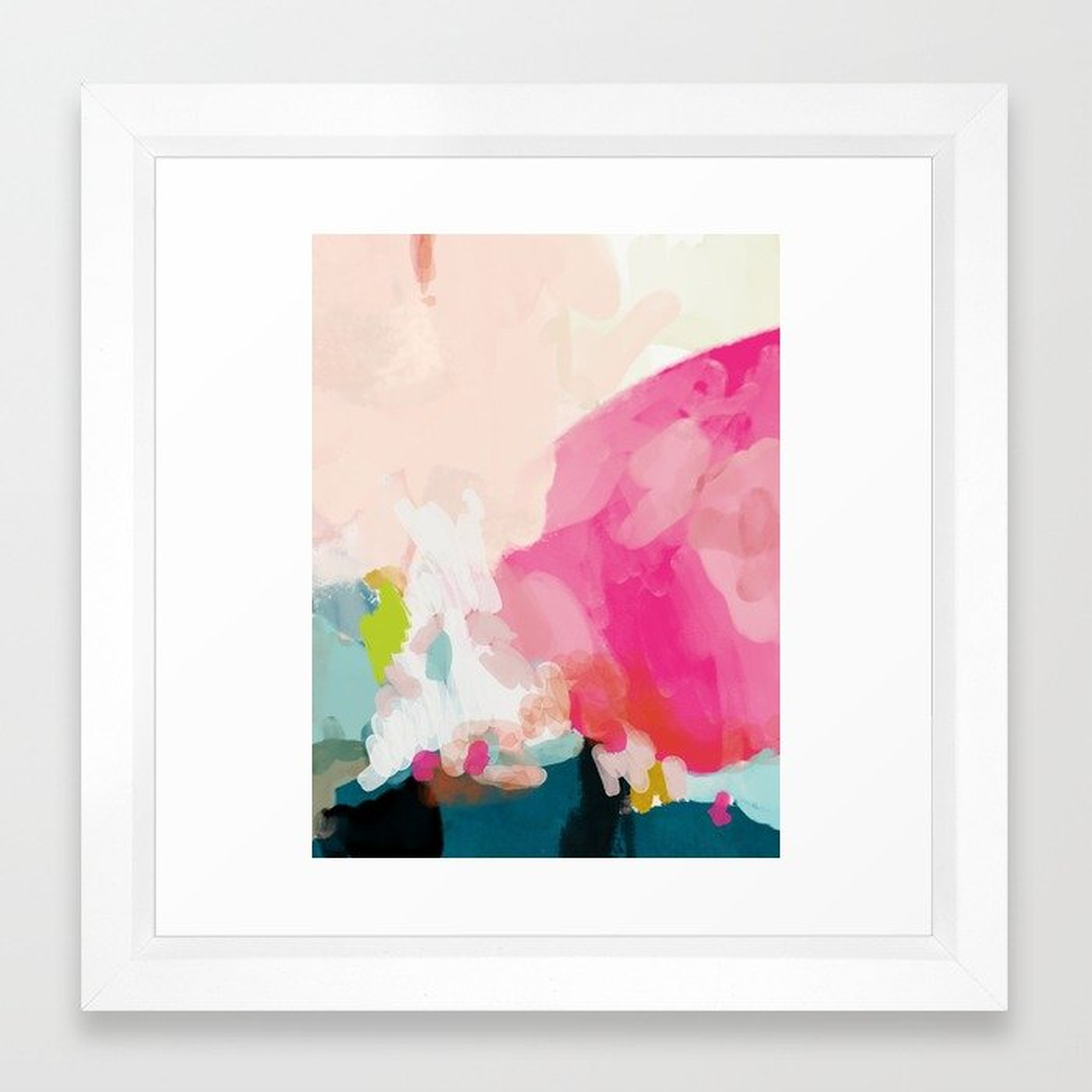 pink sky Framed Art Print - 12x12 - vector white frame - Society6
