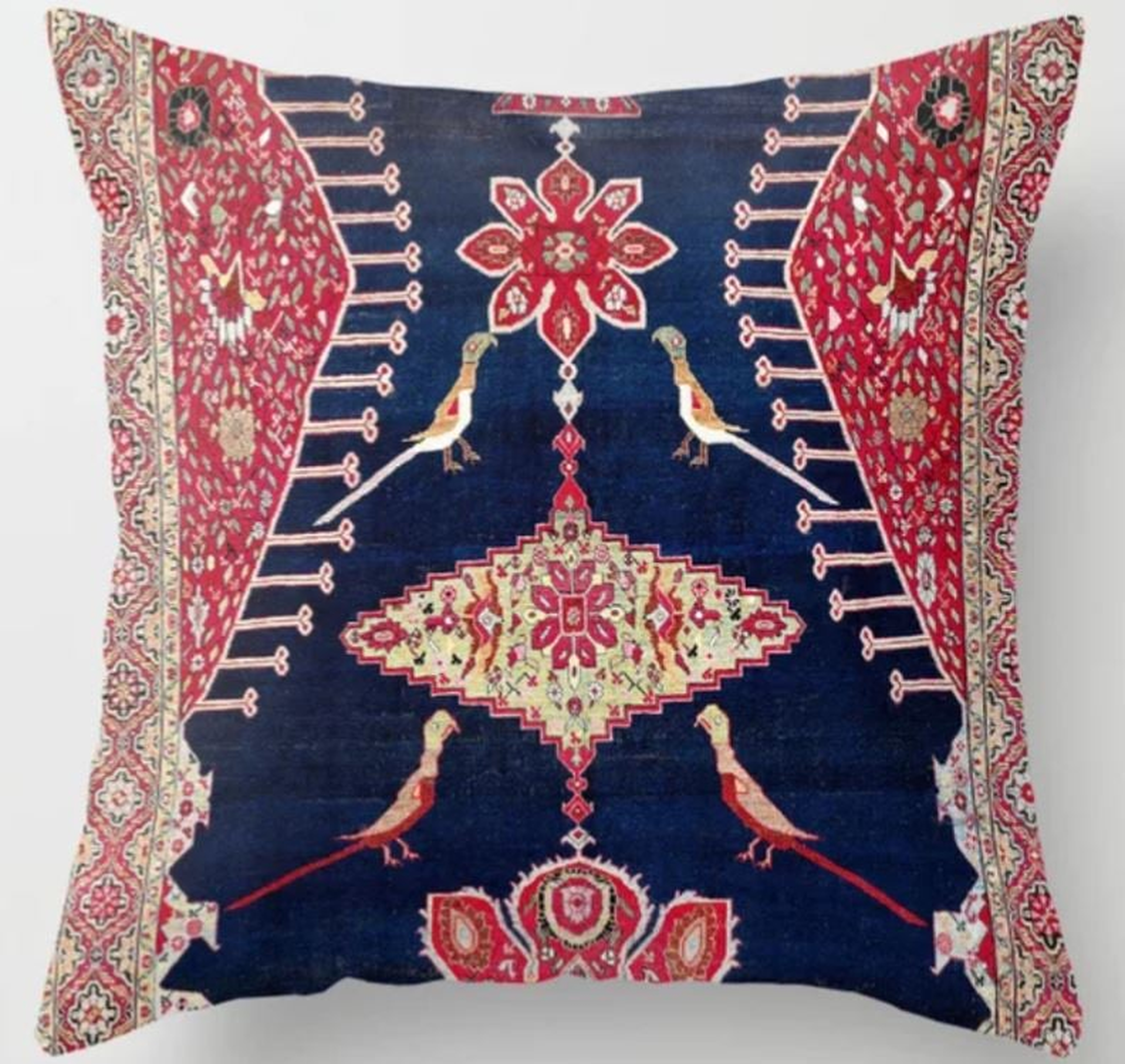 Karabagh Azerbaijan South Caucasus Kelleh Rug Print Throw Pillow - Indoor, 20" X 20" - Society6