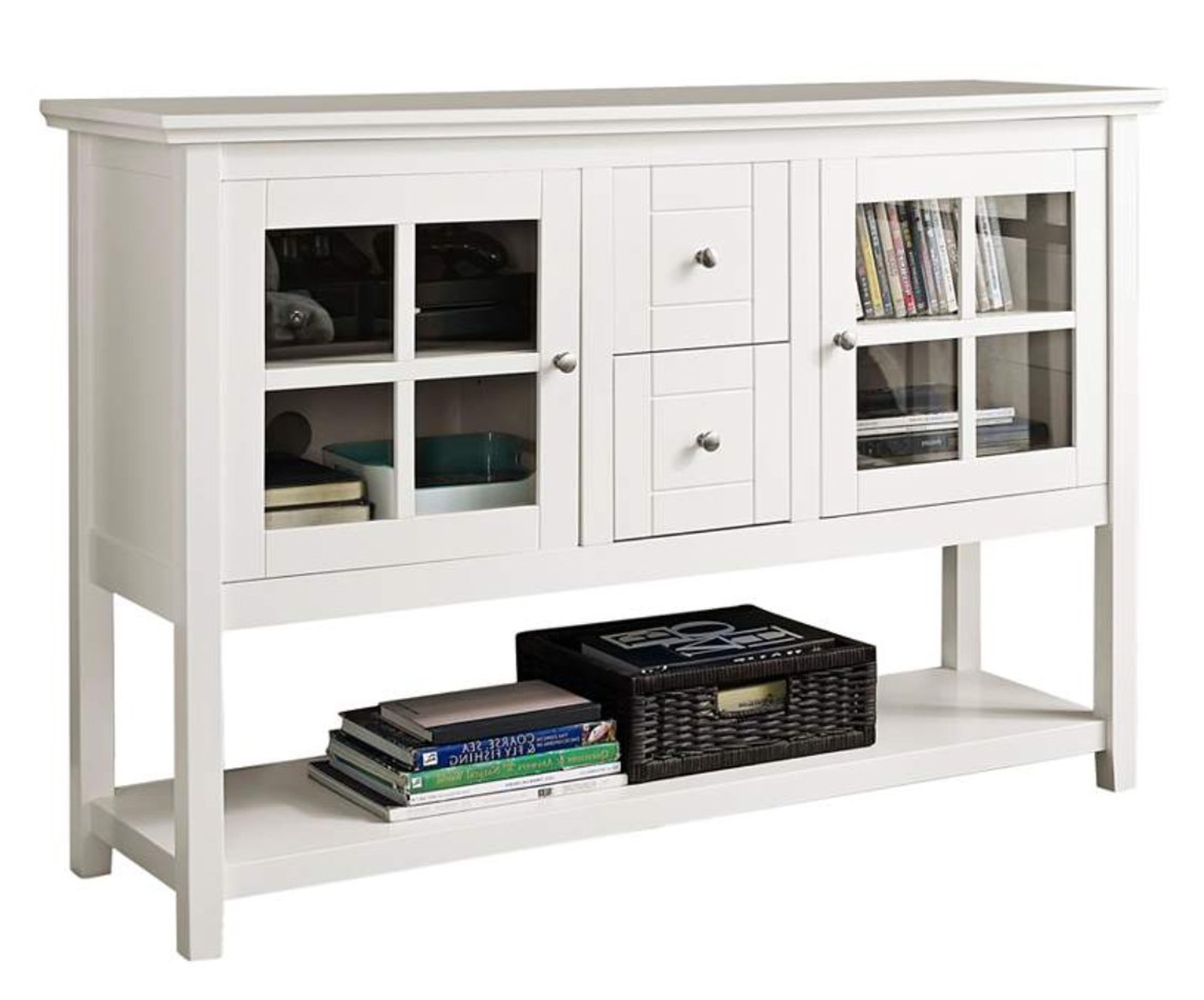 Robson 52" Wide White Wood 2-Drawer TV Stand Buffet - Style # 90M96 - Lamps Plus