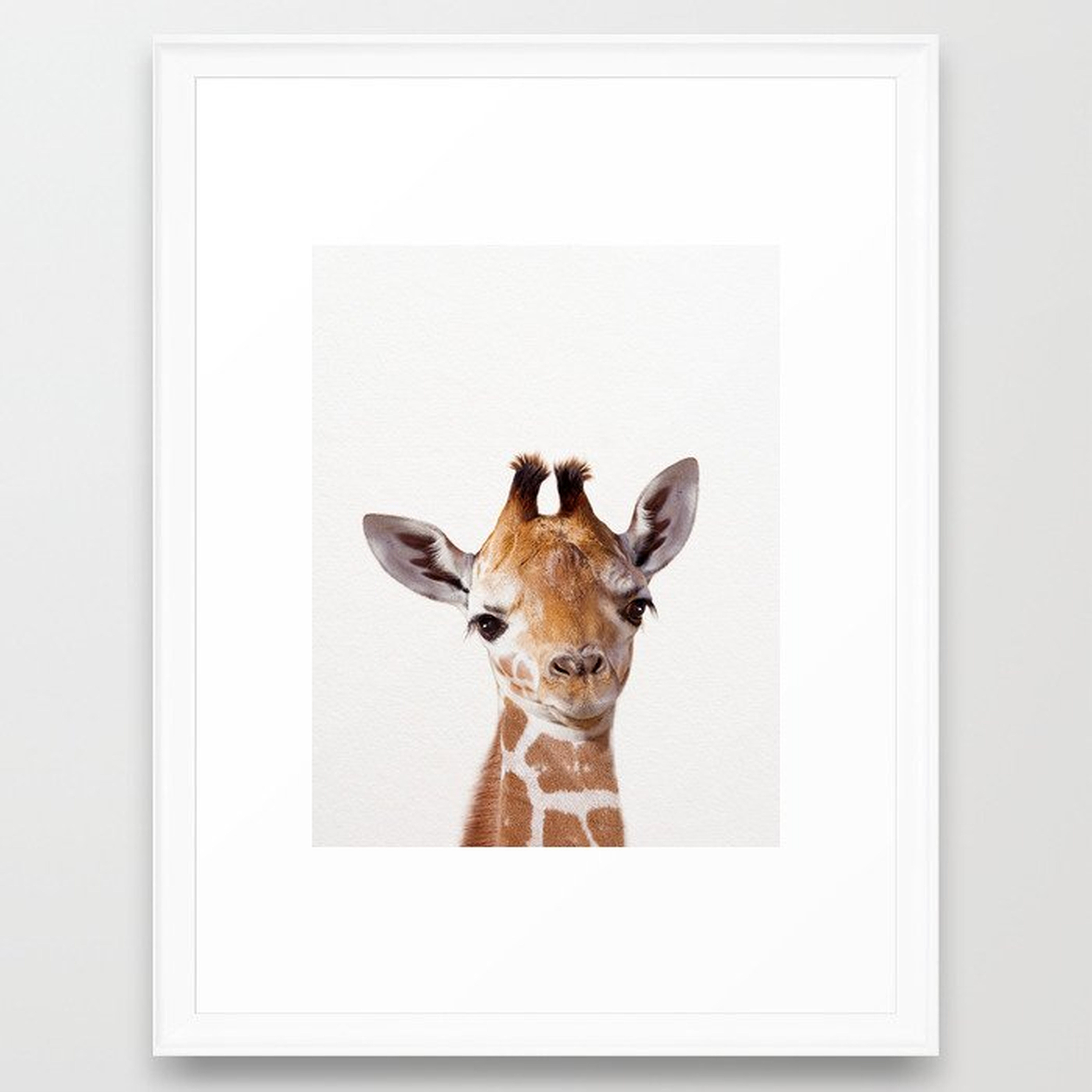 Baby Giraffe, Baby Animal Art Prints By Synplus Framed Art Print - Society6
