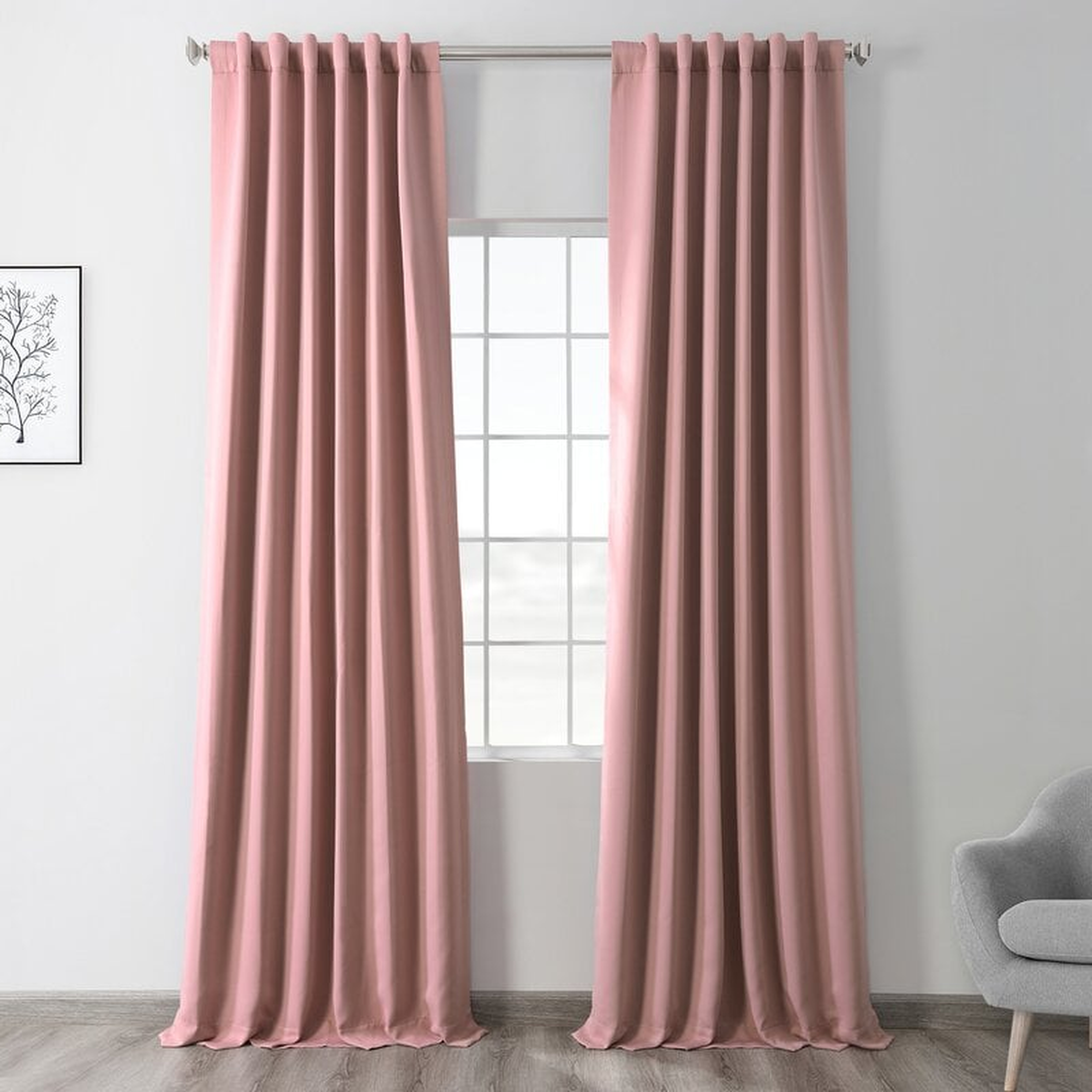 Betria Solid Room Darkening Rod Pocket Curtain Panels (Single panel) - Wayfair