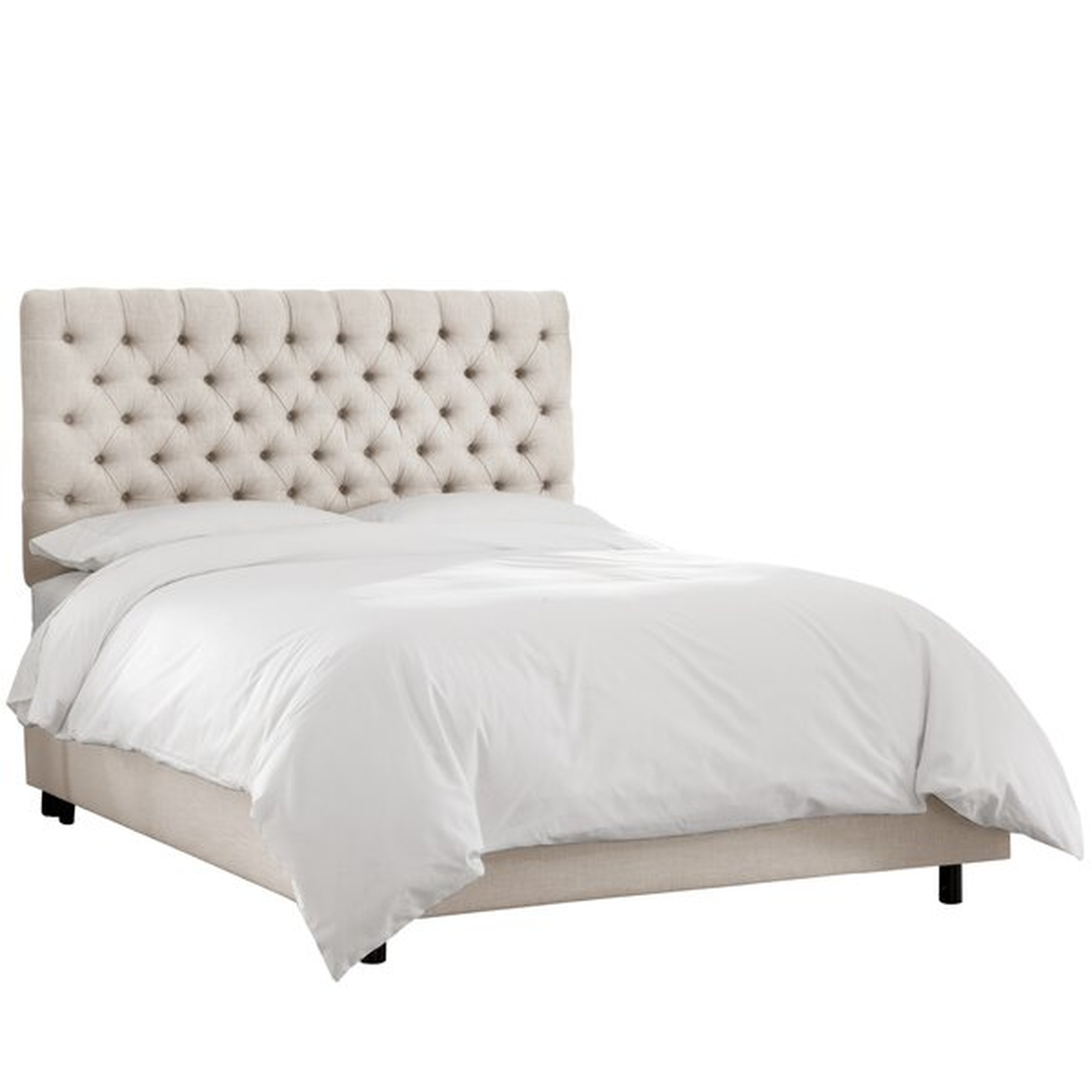 Tufted Upholstered Panel Bed - King - linen talc - Wayfair