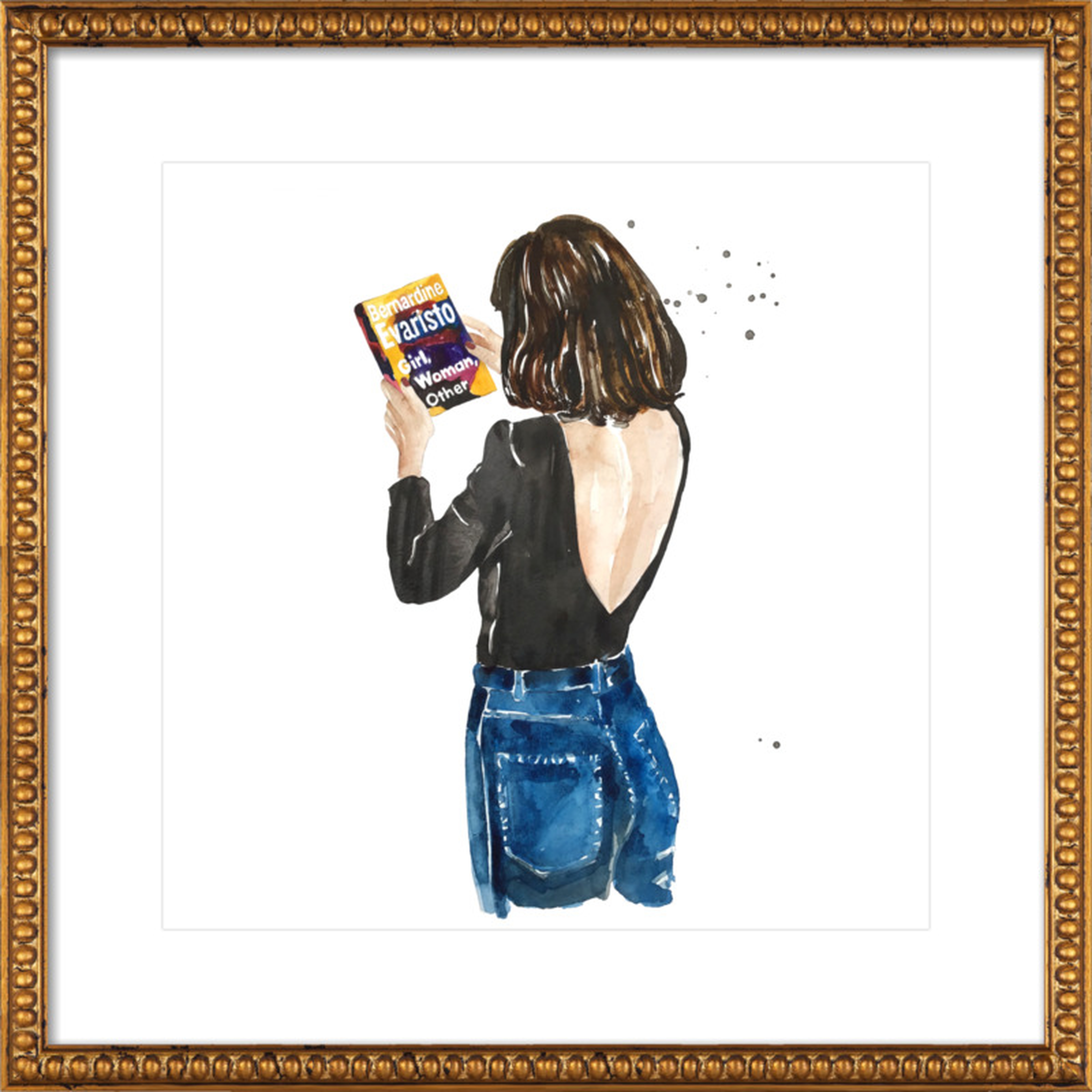 Girl, Woman, Other, Art Print, Gold Crackle Bead Wood, 24" x 24" - Artfully Walls