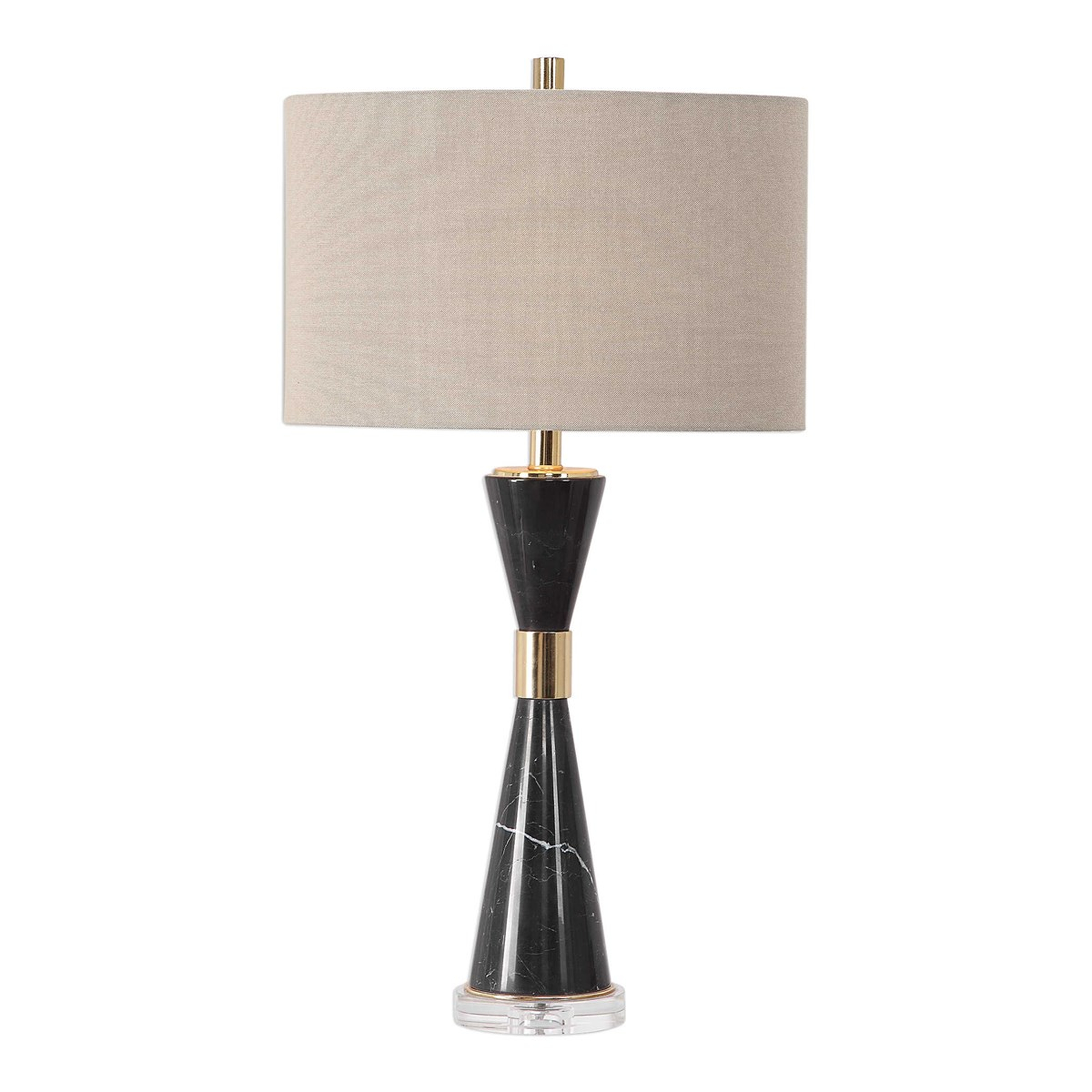 Alastair Black Marble Hourglass Table Lamp - #27886 - Hudsonhill Foundry