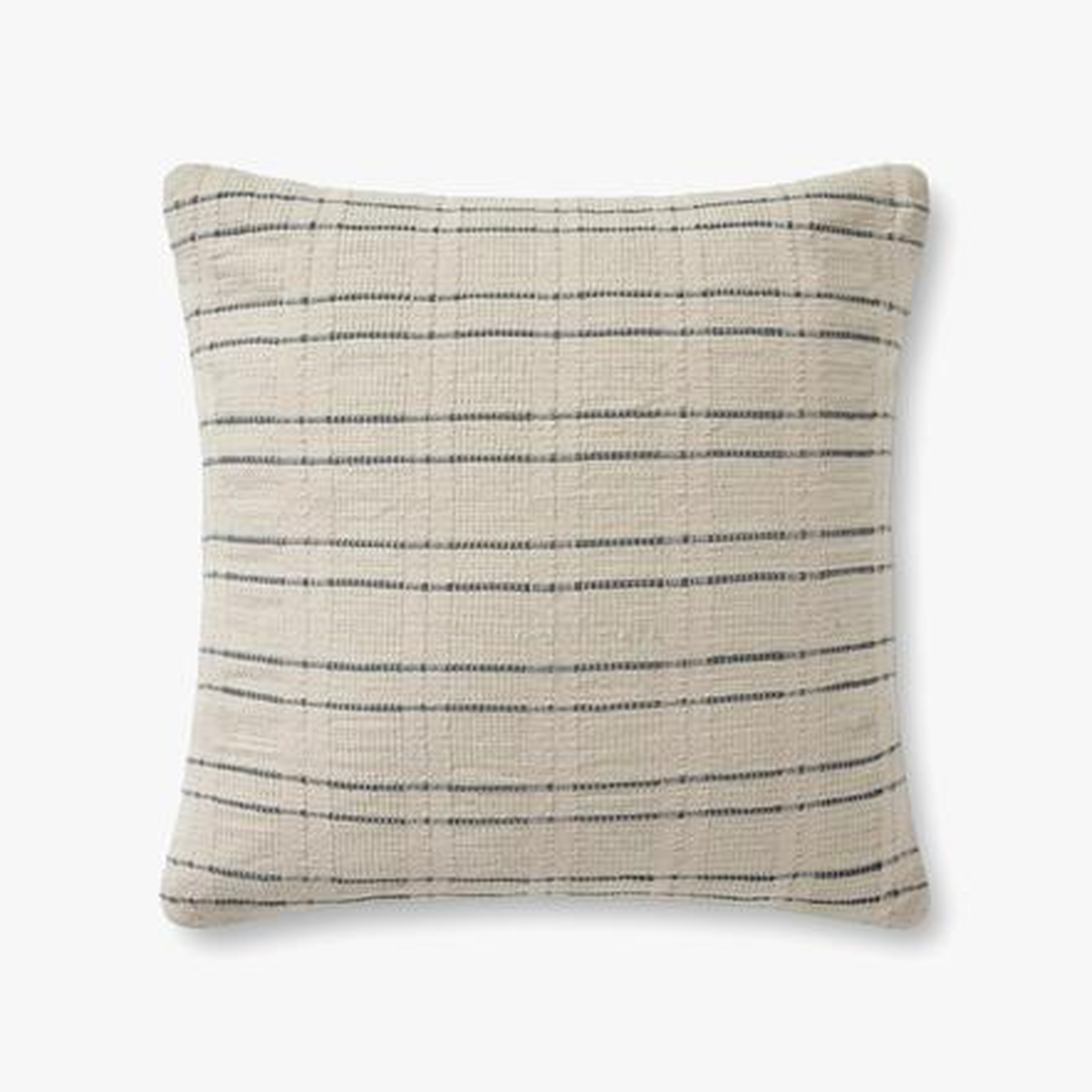 Amber Lewis x Loloi Pillows Cream / Blue 22" x 22" Cover Only - Loloi Rugs