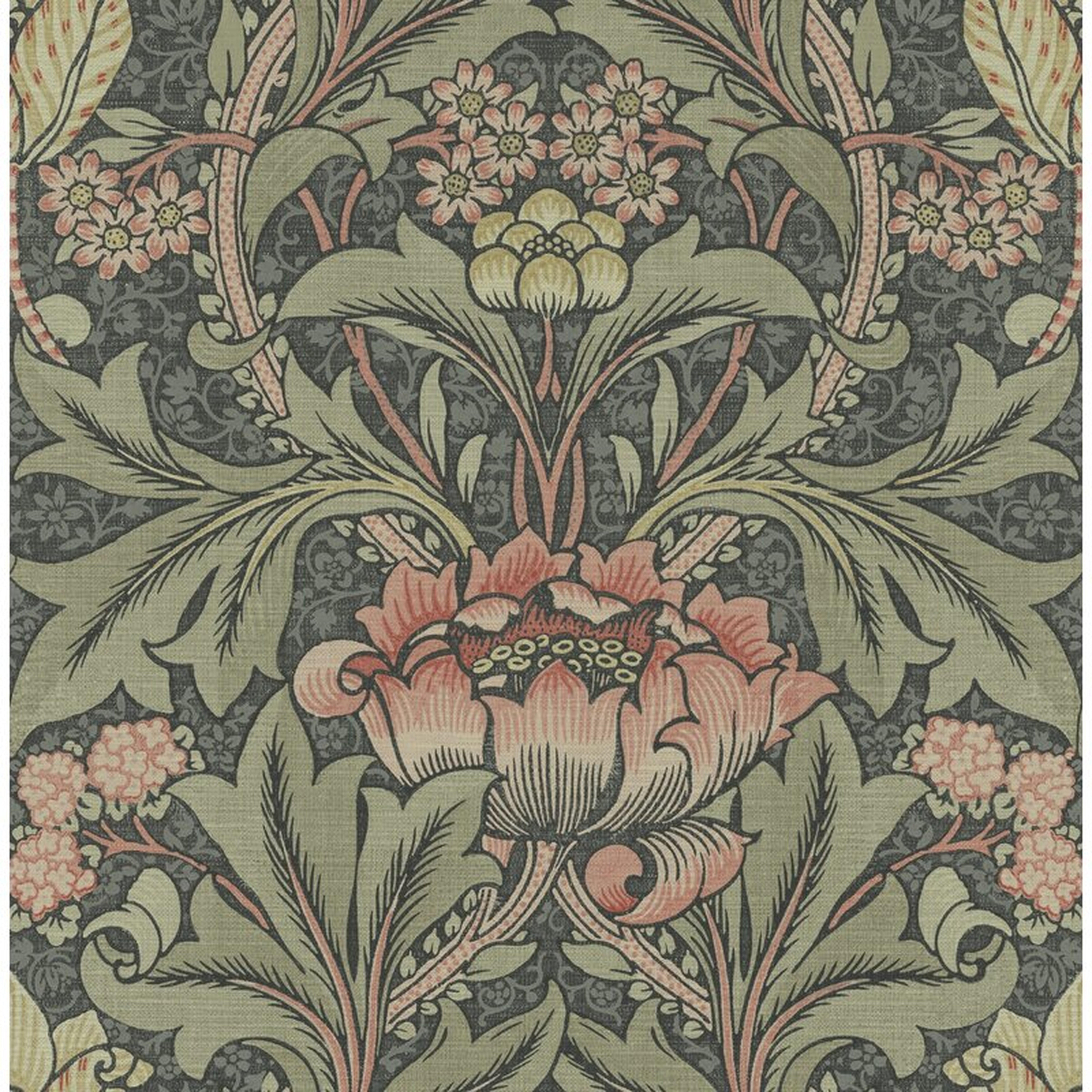 Anette Morris Flower 33' L x 20.5" W Smooth Wallpaper Roll - Wayfair