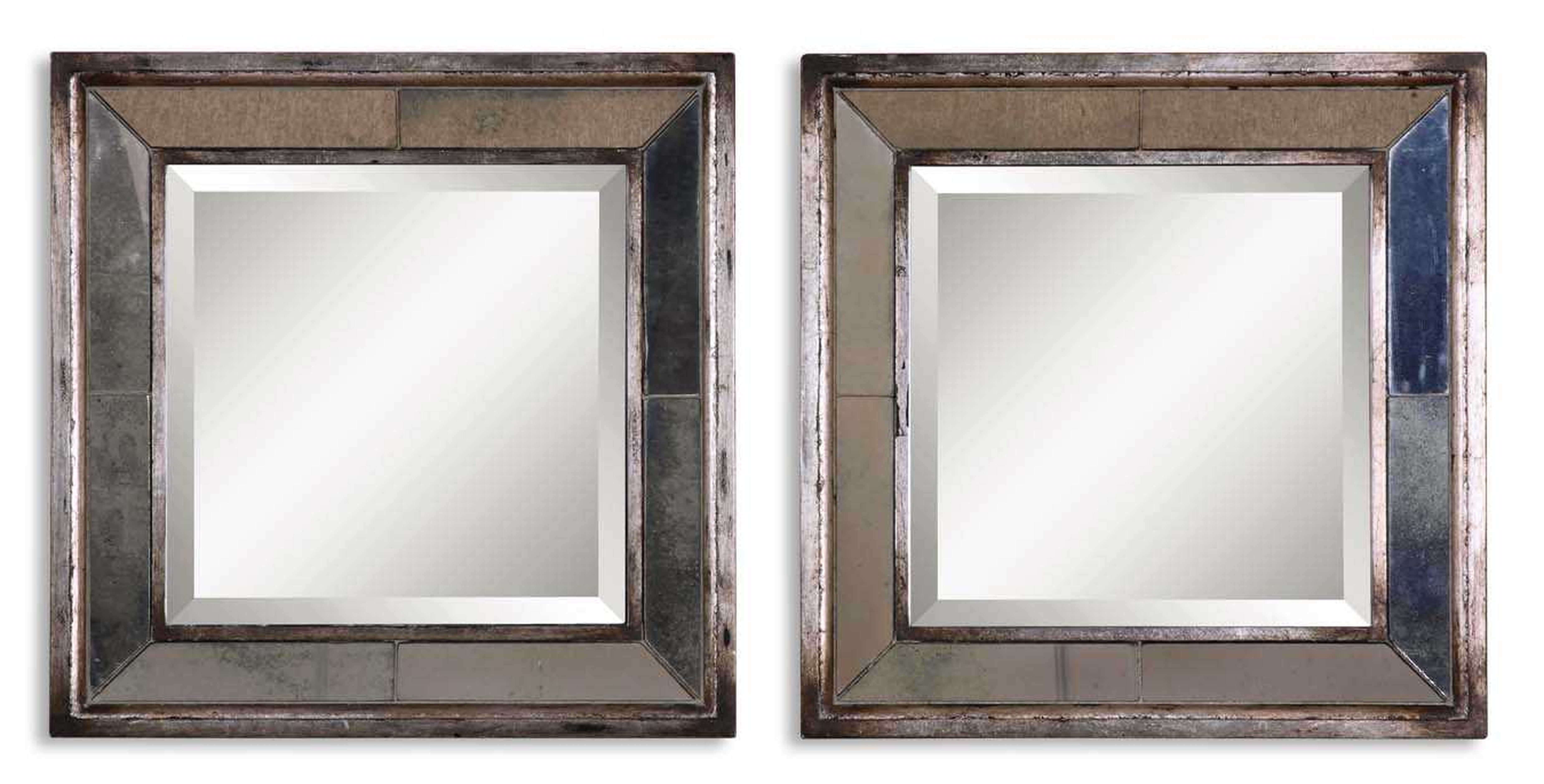 Davion Squares Silver Mirror Set/2 - Hudsonhill Foundry