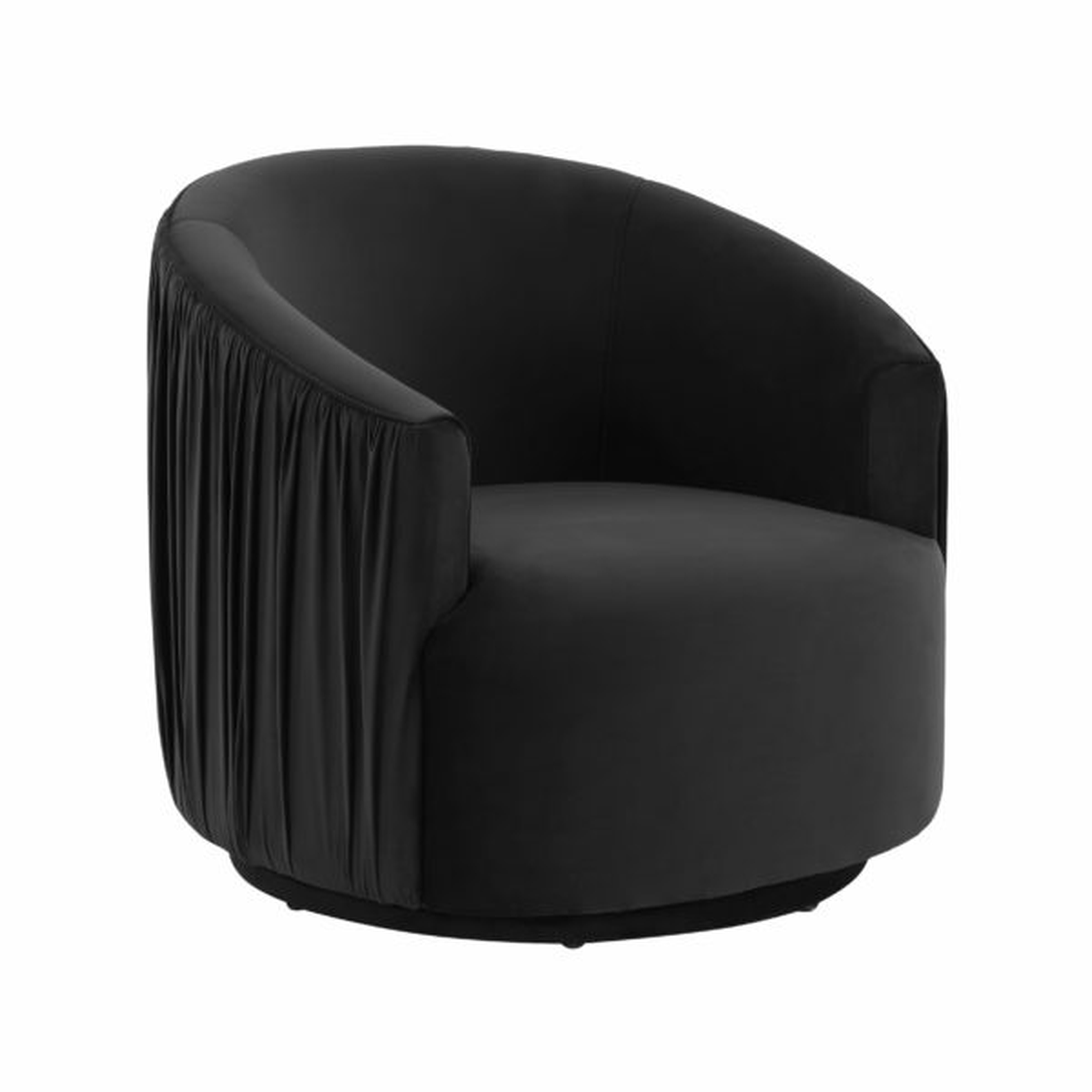 London Black Pleated Swivel Chair - TOV FURNITURE