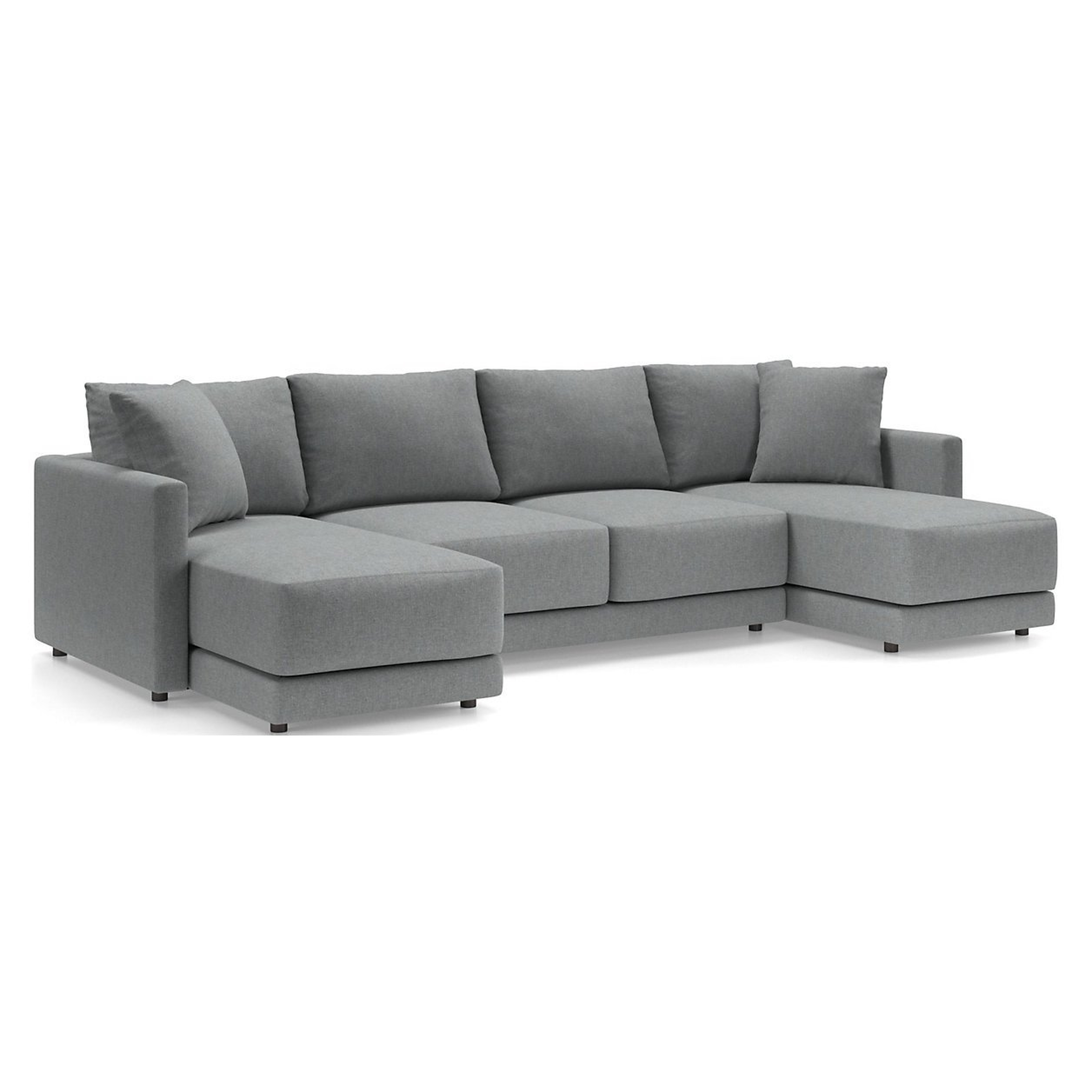 Gather Deep 3-Piece Double Chaise Sectional Sofa - Crate and Barrel