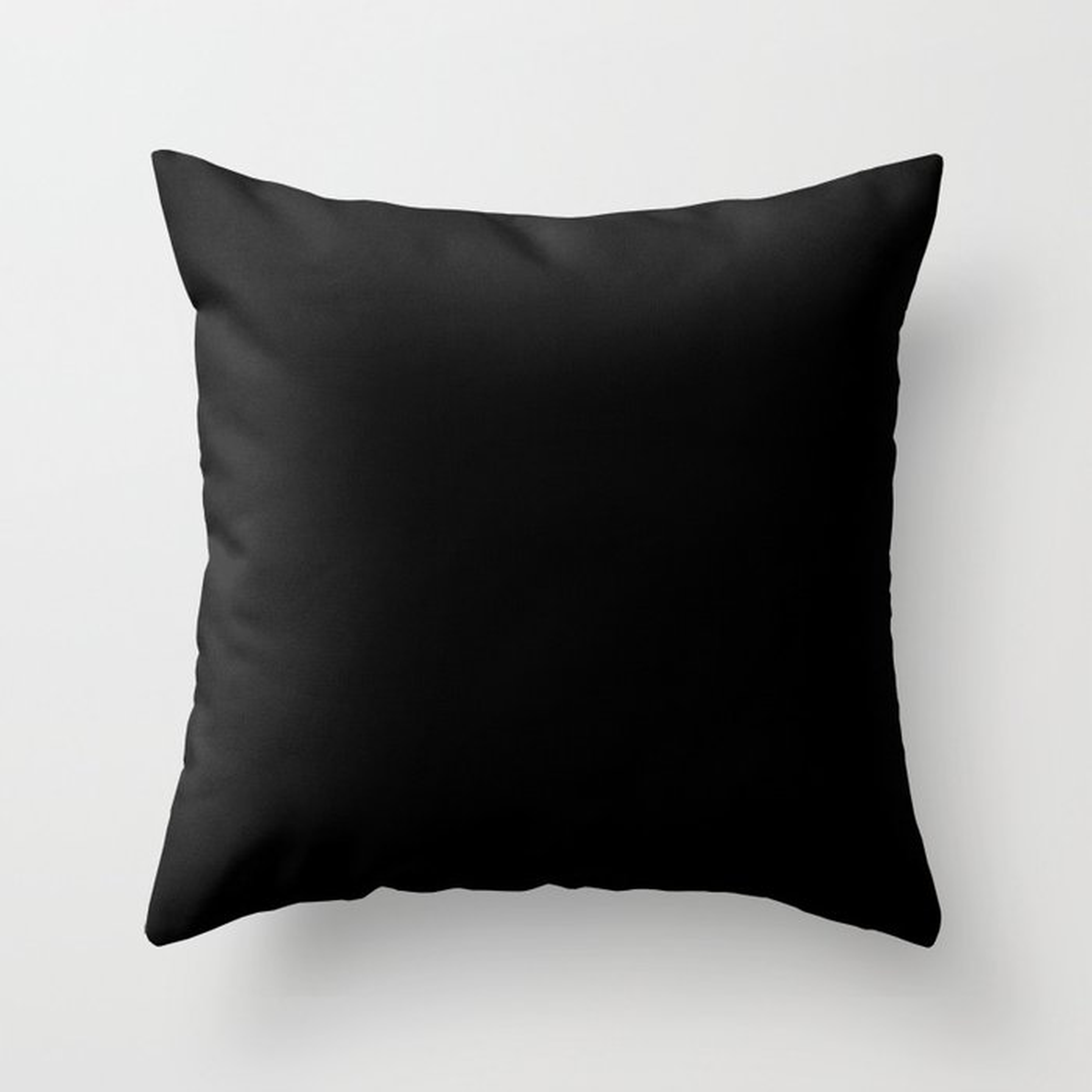 Throw Pillow - Basics. Solid Black. Throw Pillow - 18X18 - Society6