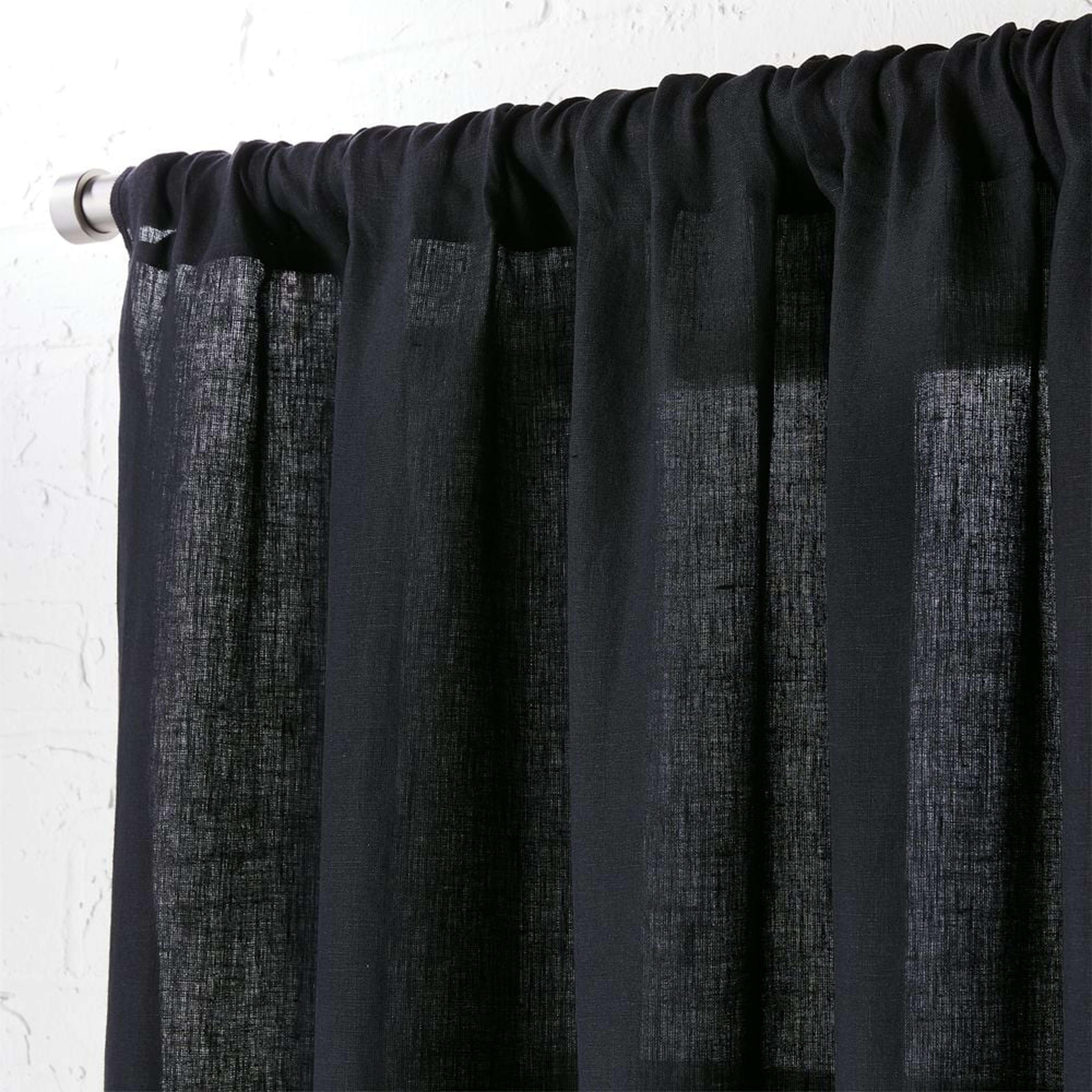 "linen black curtain panel 48"x96" - CB2