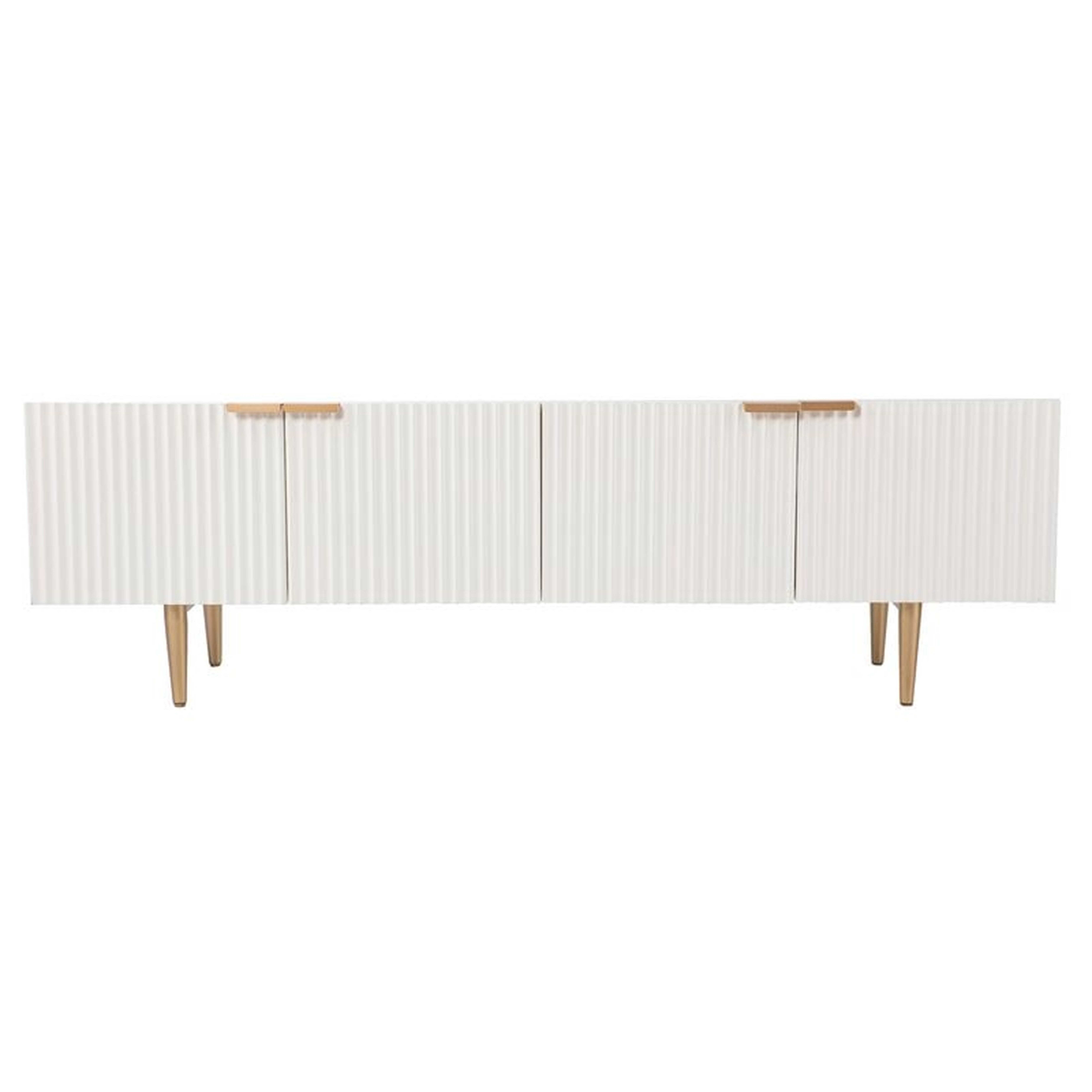 Pilston TV Stand for TVs up to 58", White & Gold - Wayfair