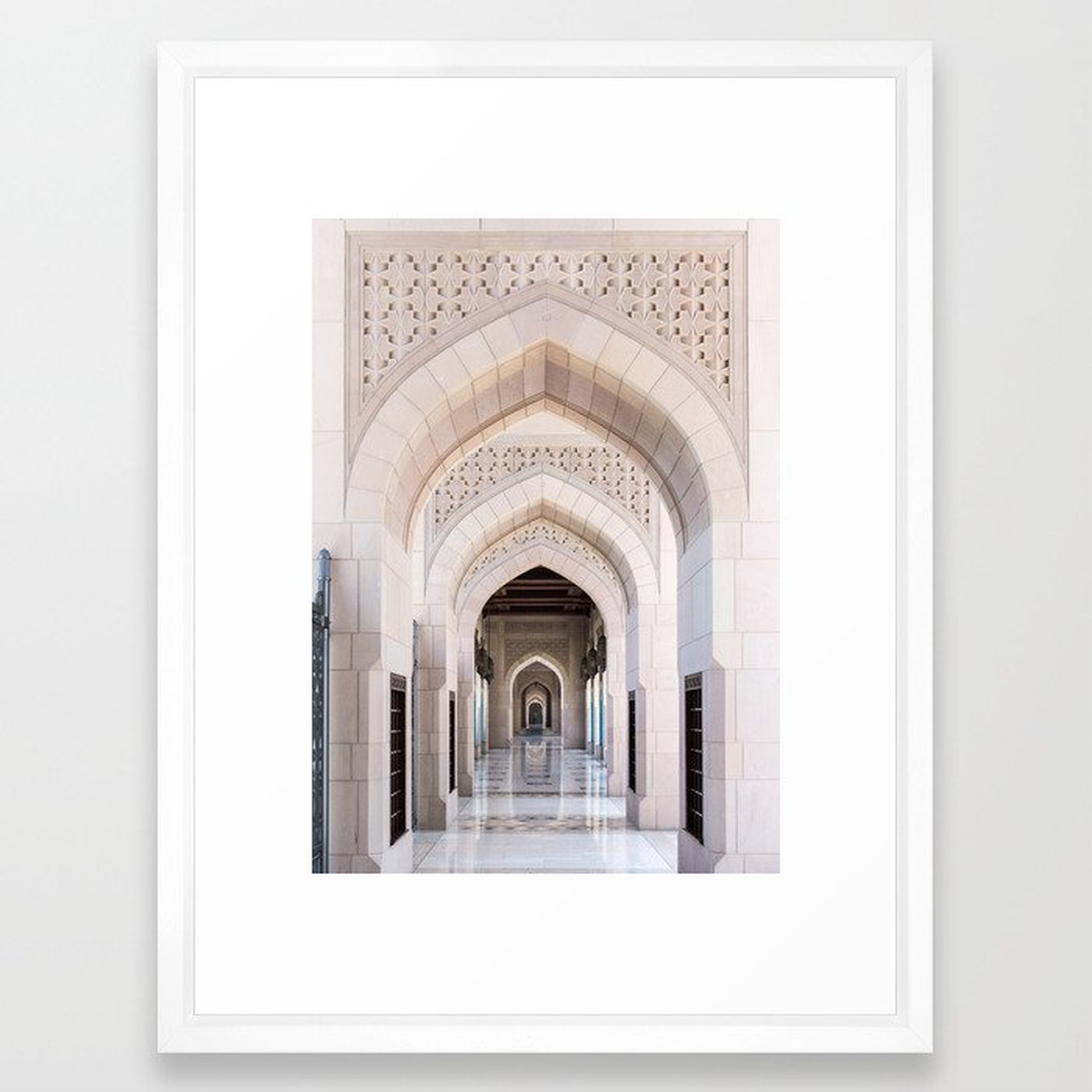 Symmetrical Arched Doorway in Muscat, Oman Framed Art Print - Society6