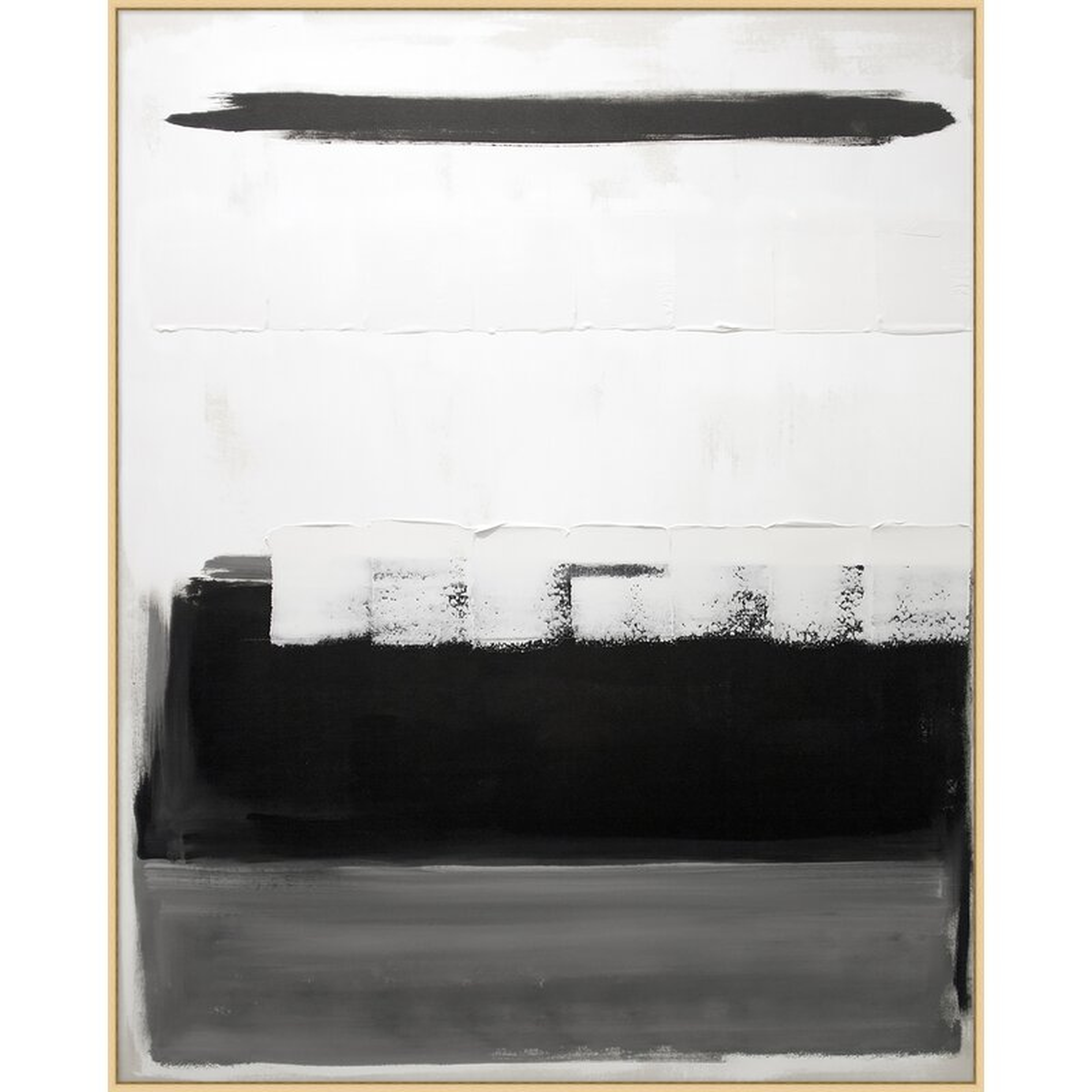Wendover Art Group Black and White Block by Thom Filicia - Floater Frame Painting on Canvas - Perigold