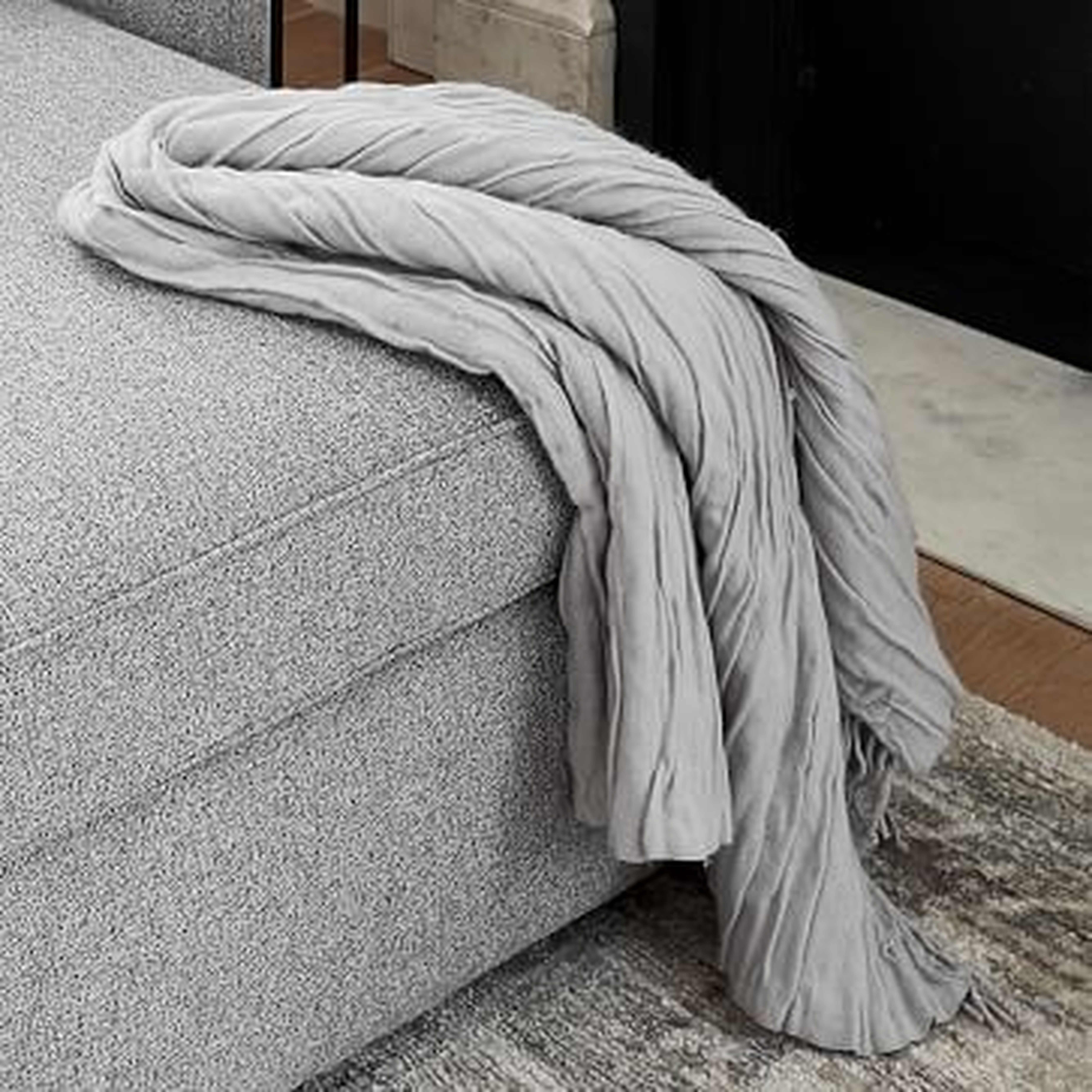 Crinkle Throw, 50"x60", Frost Gray - West Elm