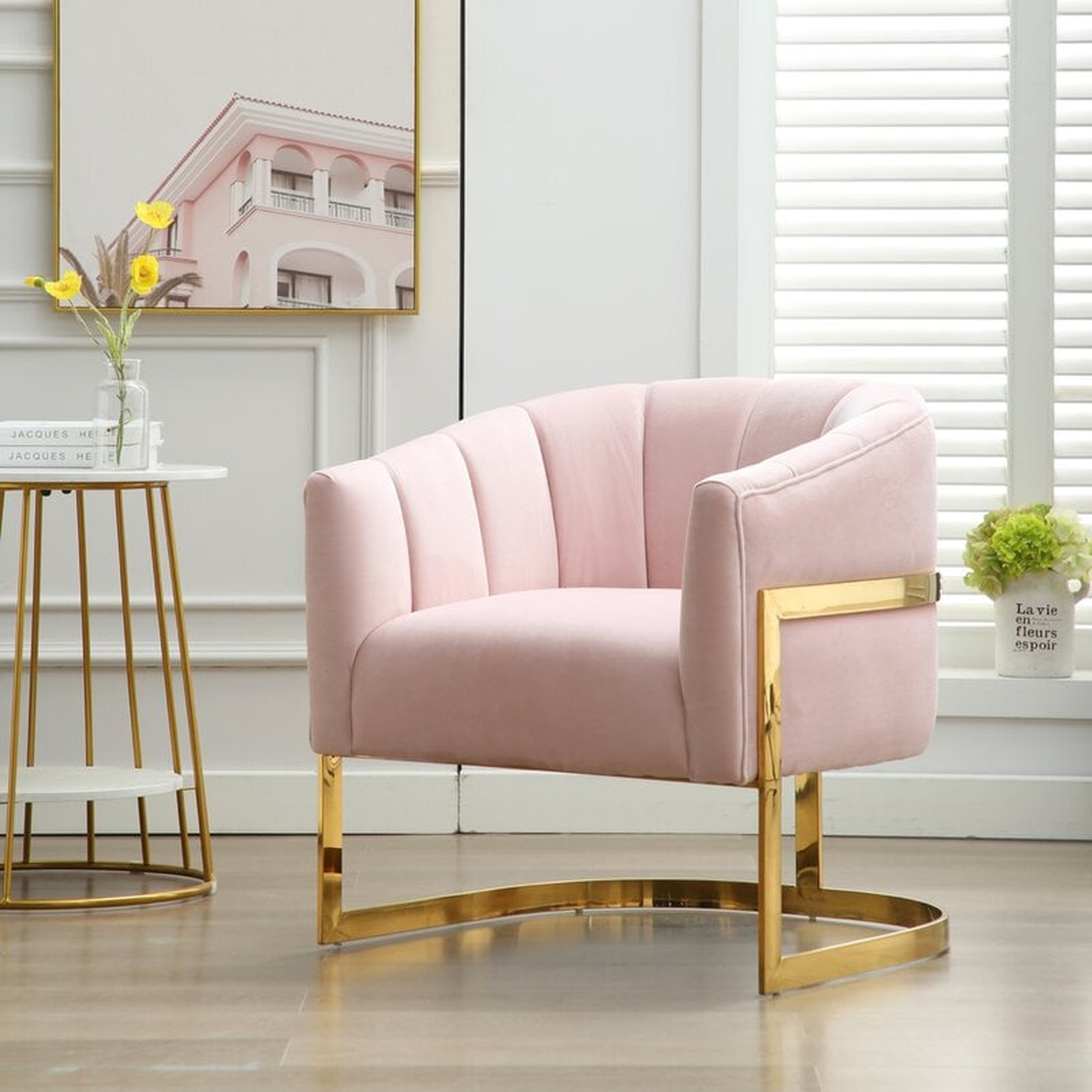 Anaya 30'' Wide Velvet Barrel Chair - Wayfair