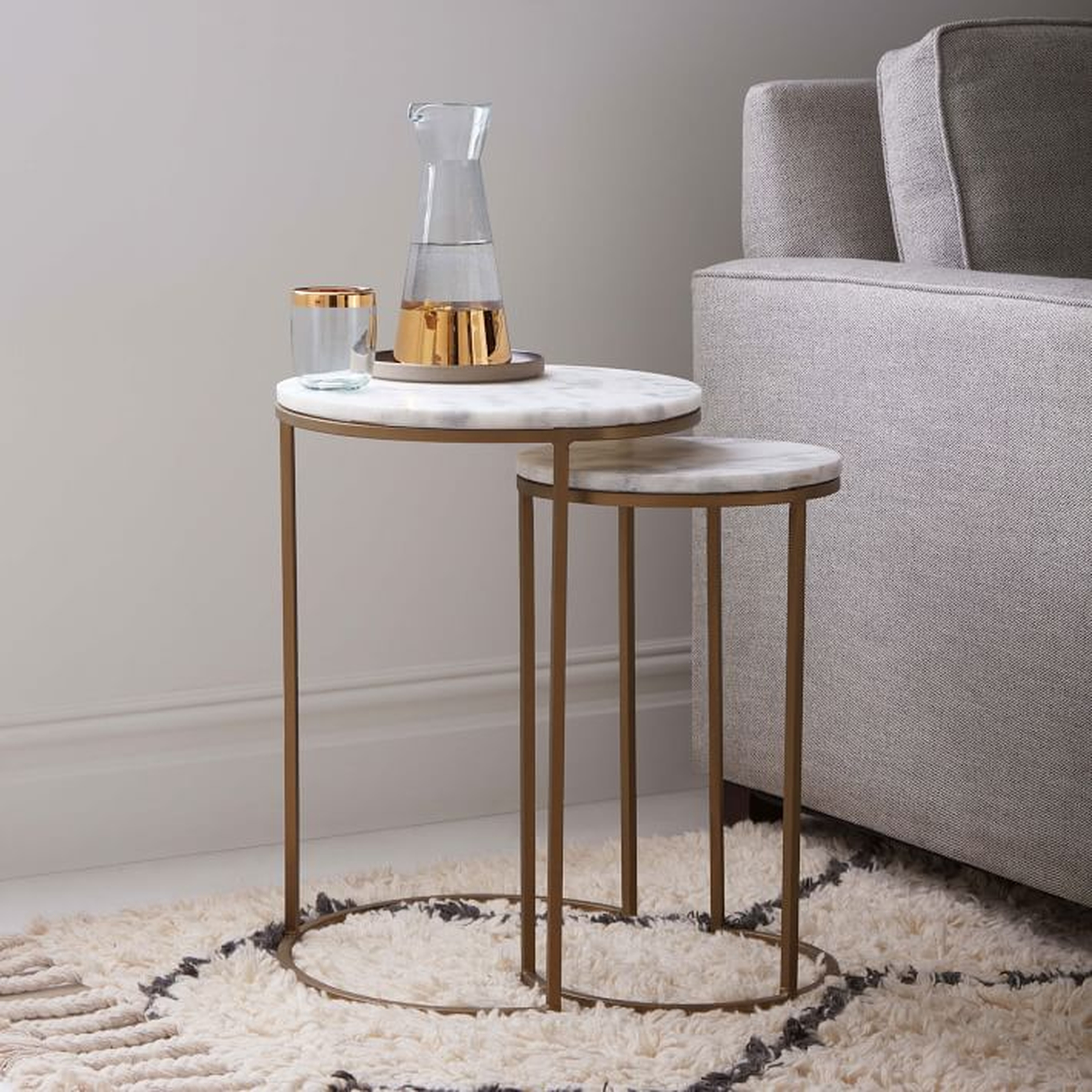 Marble Round Nesting Side Table (Set of 2) - West Elm