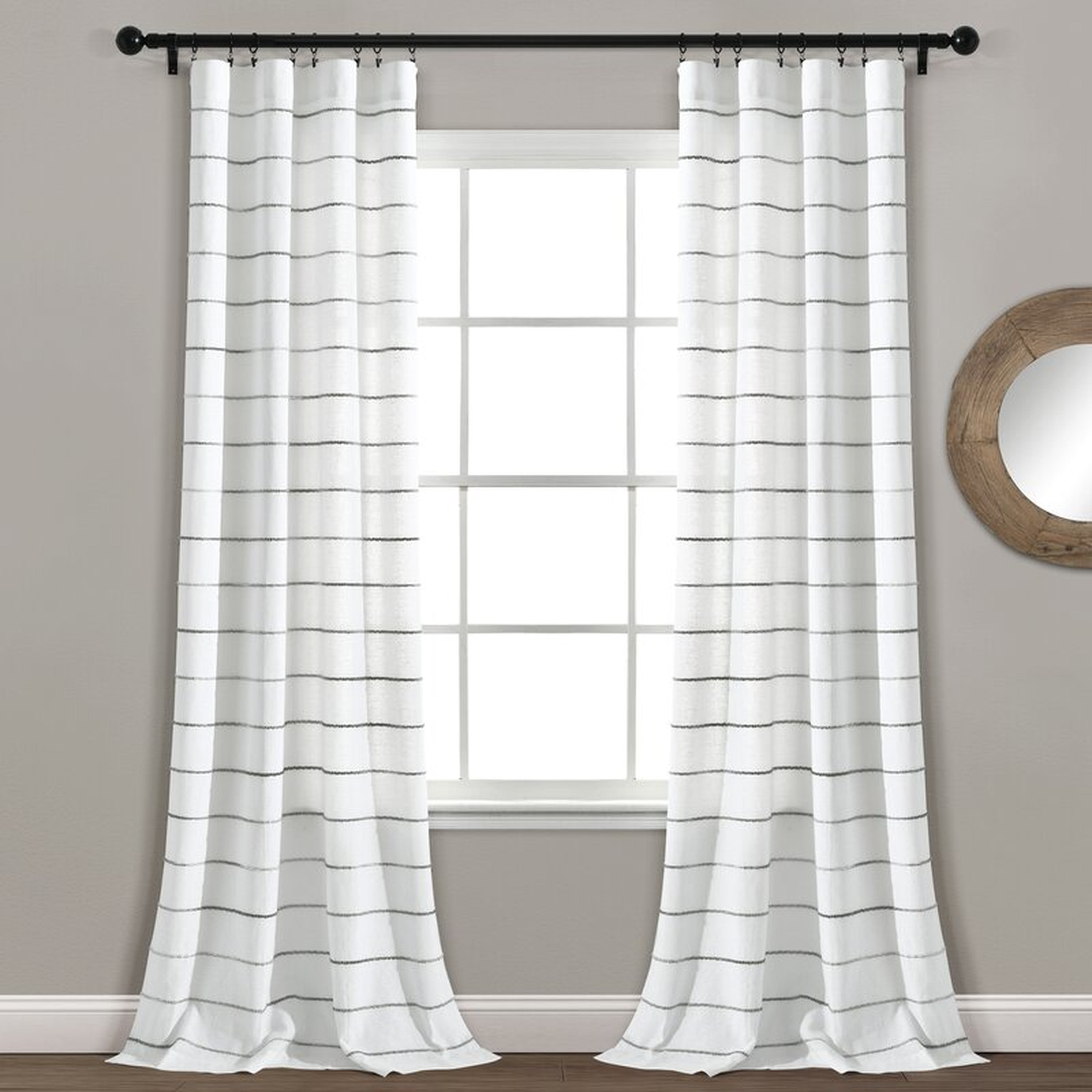 Damarcus Striped Semi-Sheer Curtain Panels (Set of 2) - Wayfair