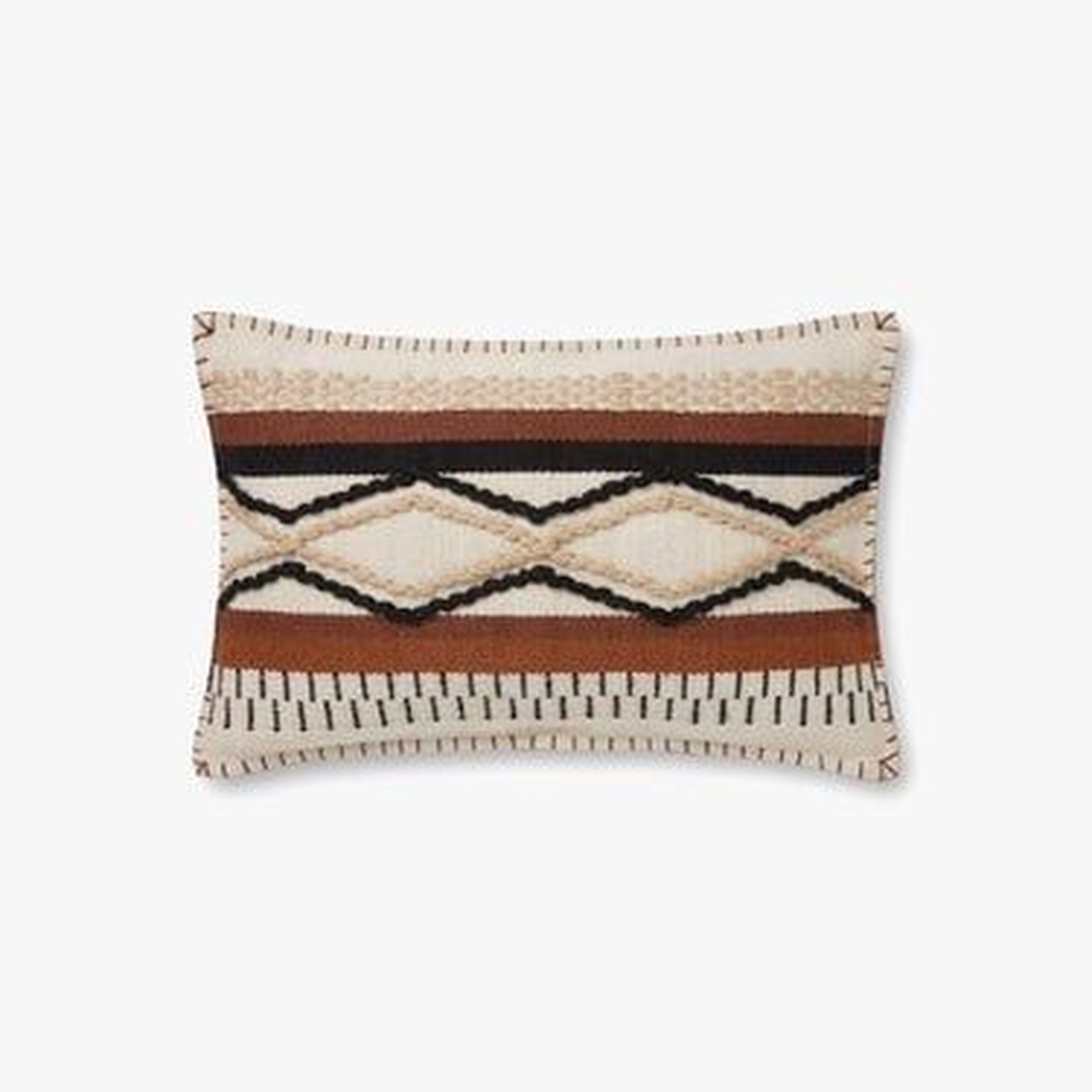 PILLOWS PLL0058 BROWN / MULTI 13" x 21" Cover w/Poly - Loloi Rugs