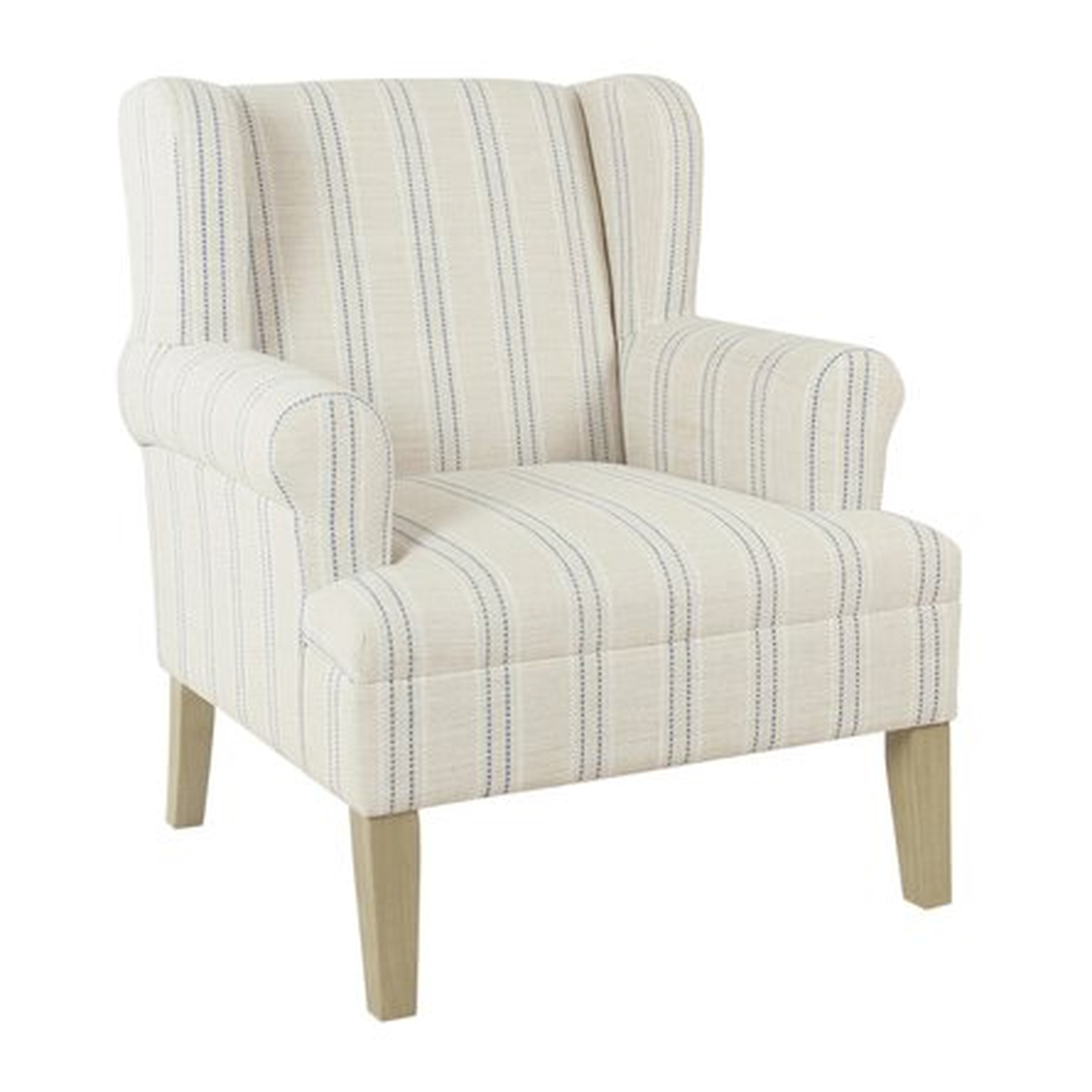 Atkinson 31.5" Wide Polyester Wingback Chair, Blue - Wayfair