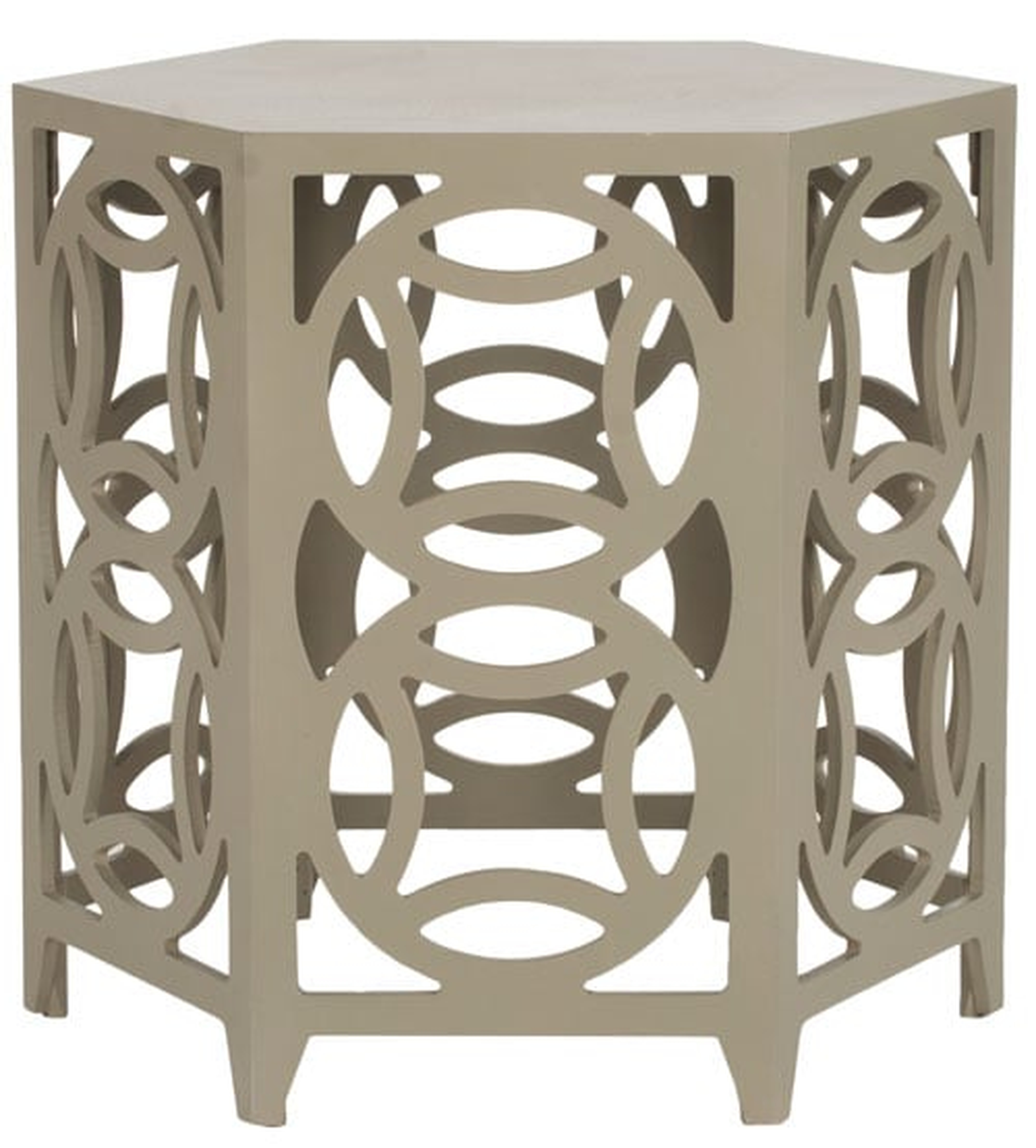 Natanya Side Table - Pearl Taupe - Safavieh - Safavieh