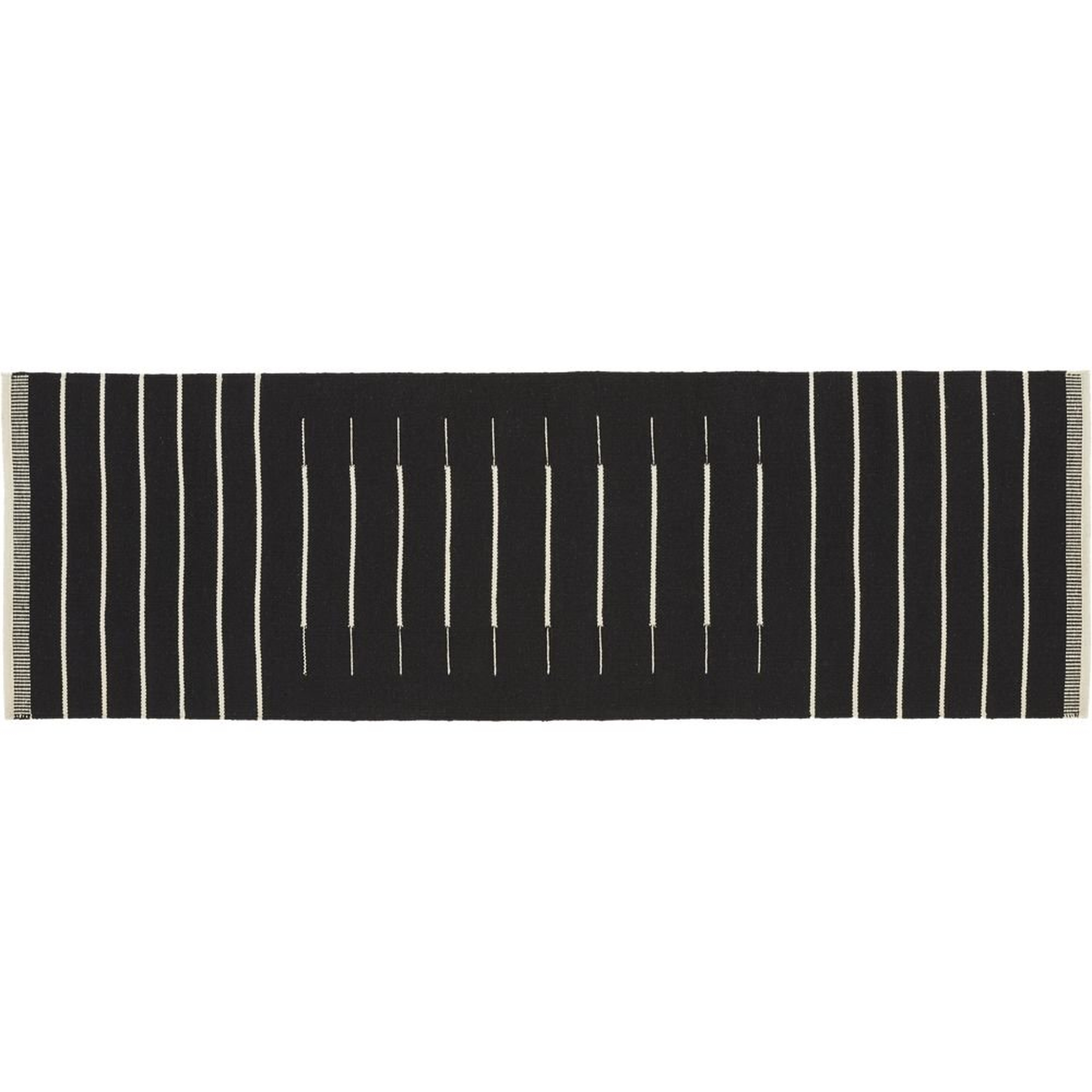 Black with White Stripe Runner 2.5'x8' - CB2
