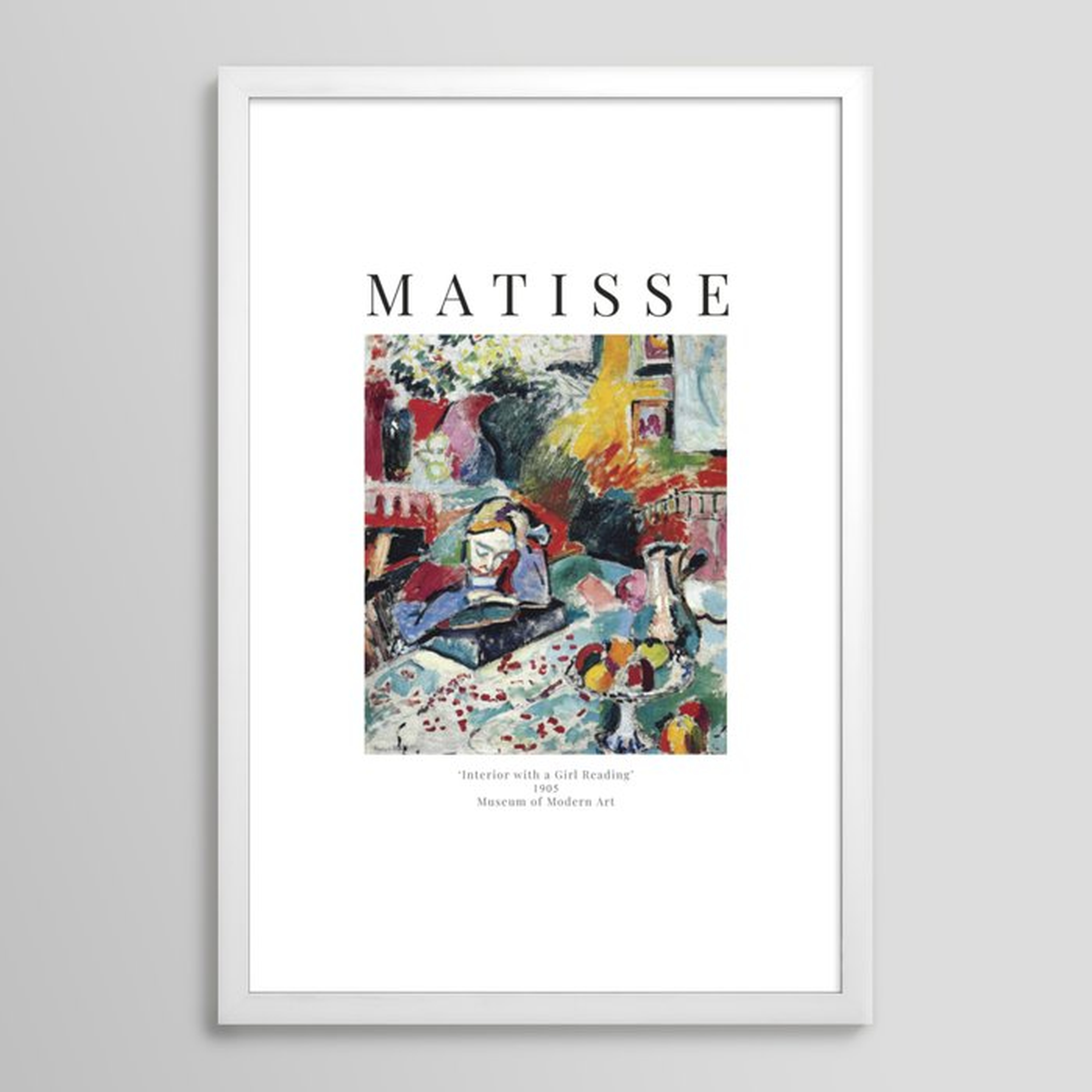 Interior with a Girl Reading - Henri Matisse - Exhibition Poster Framed Art Print - Society6