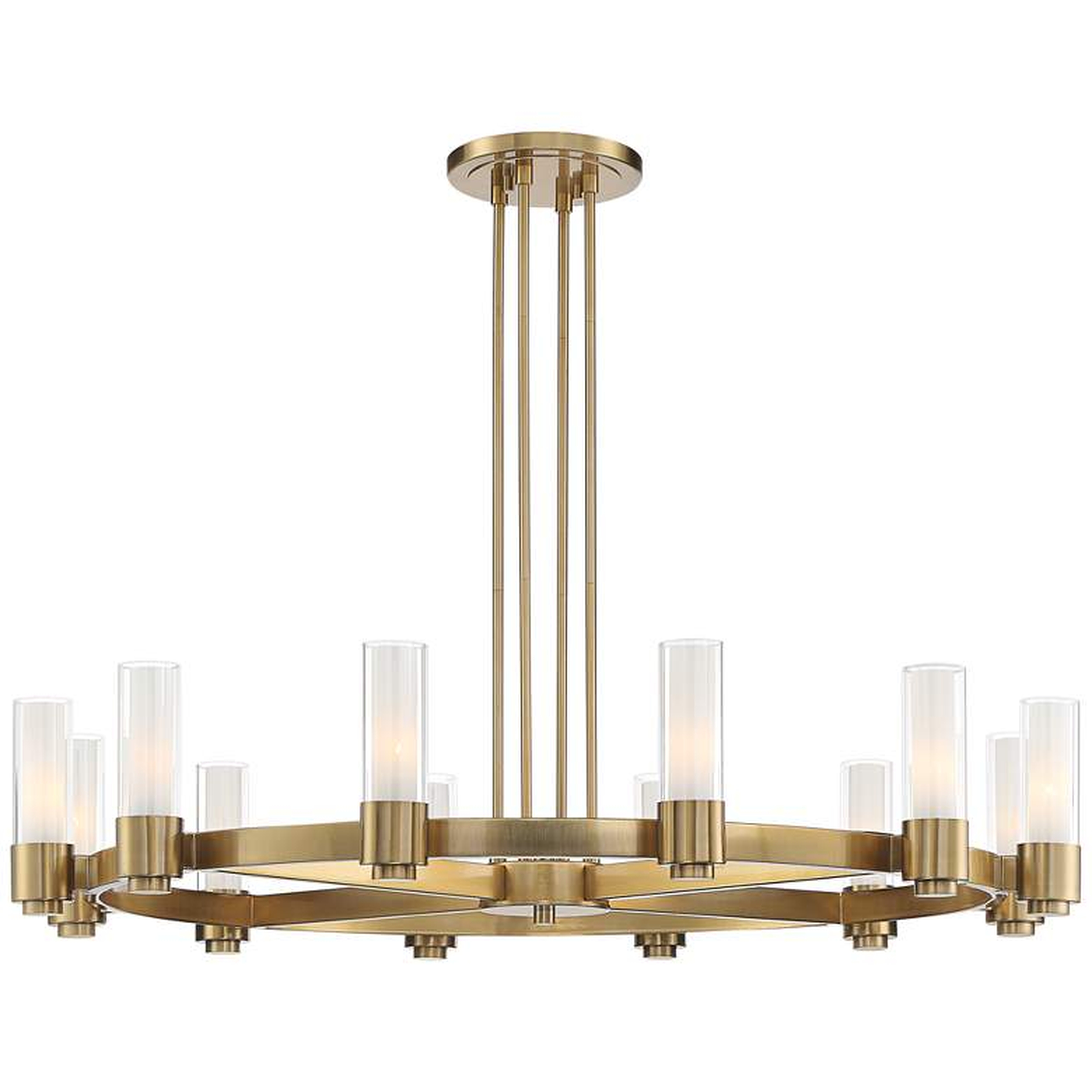 Stiffel Ennis 48" Wide Antique Brass 12-Light Ring Chandelier - Style # 95R56 - Lamps Plus