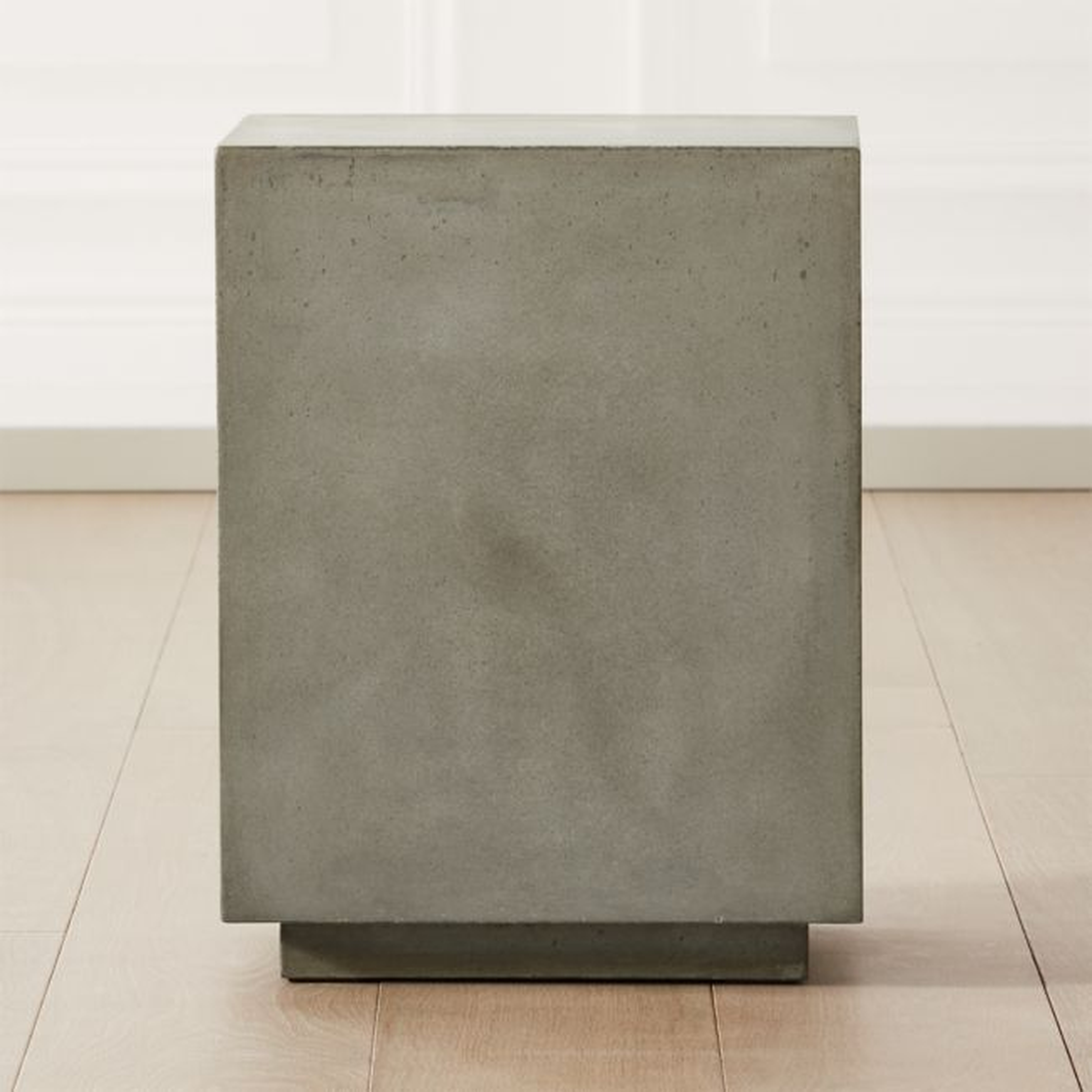 Matter Grey Cement Square Side Table - CB2