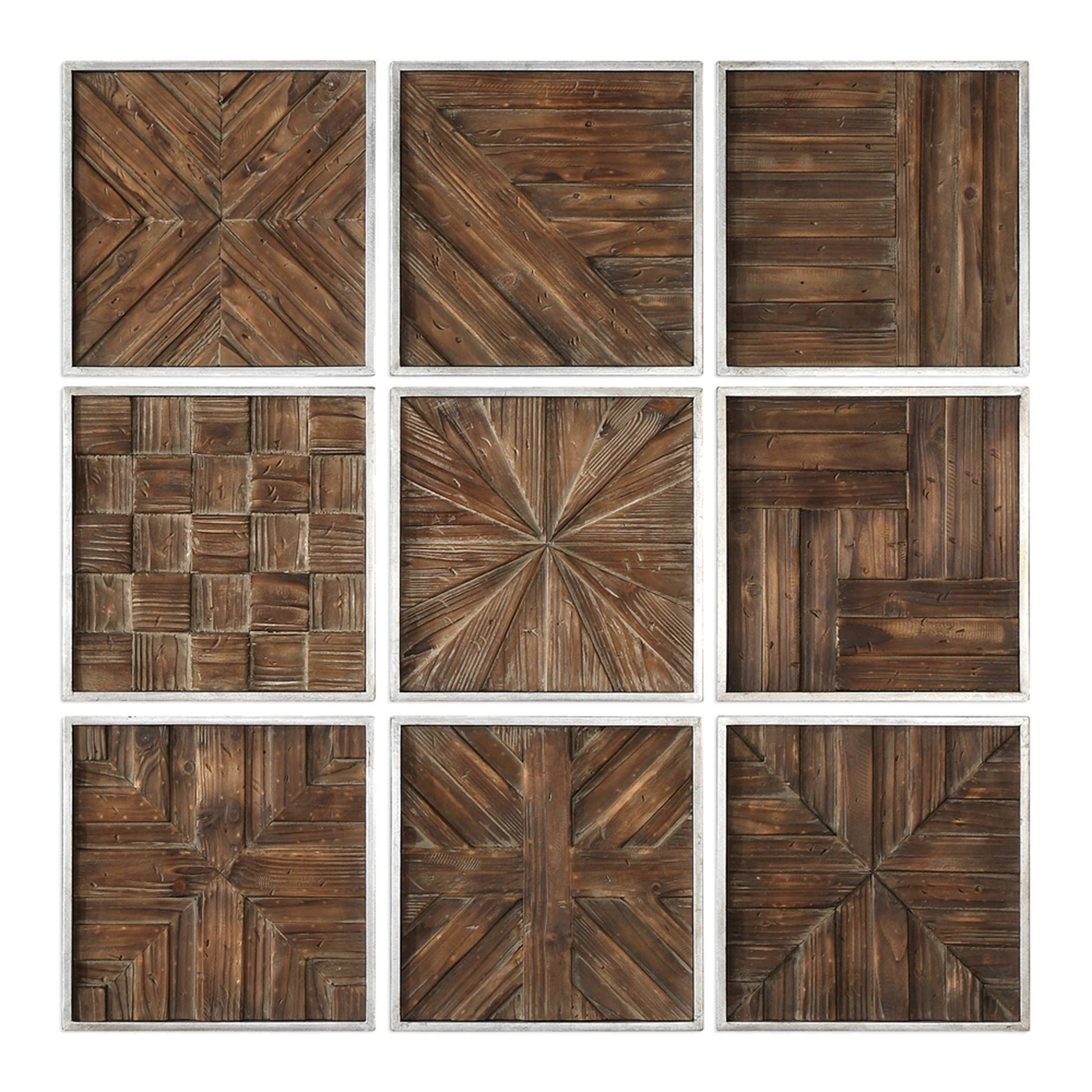 Bryndle Squares Metal Wall Decor S/9 - Hudsonhill Foundry