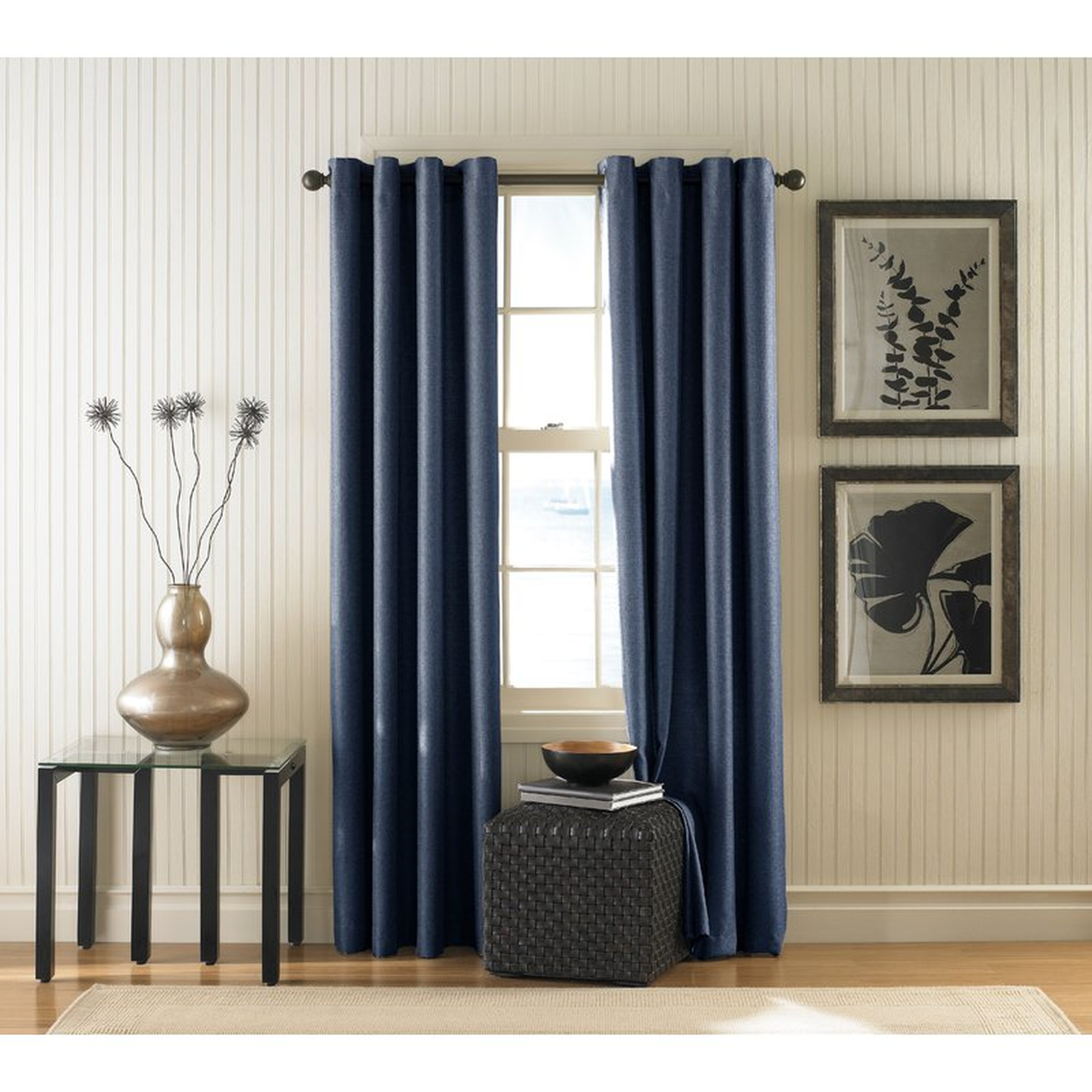 Damiansville Solid Semi-Sheer Grommet Single Curtain Panel- 132" - Wayfair