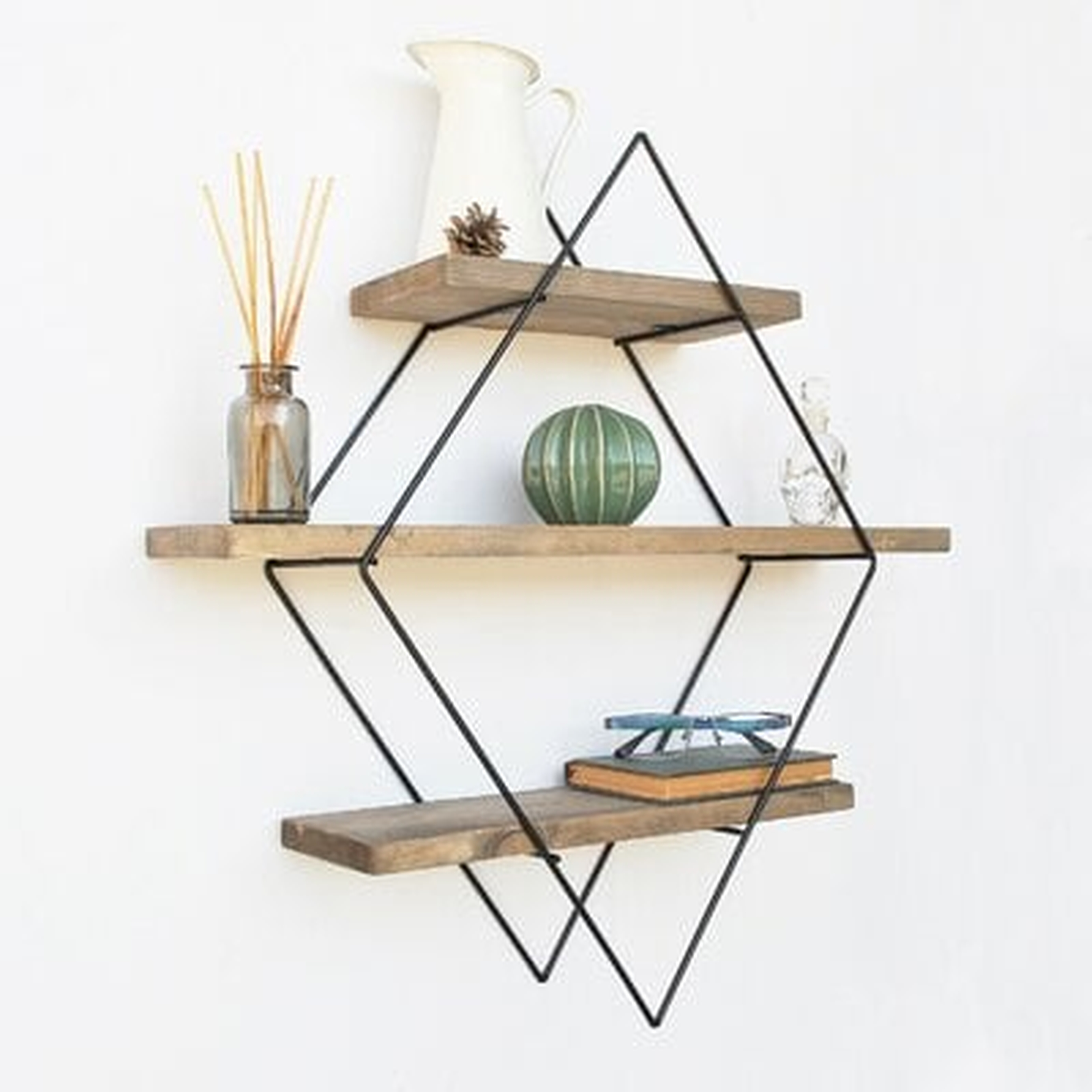 Swiger Handmade Solid Wood Metal Wire Wall Shelf - Wayfair