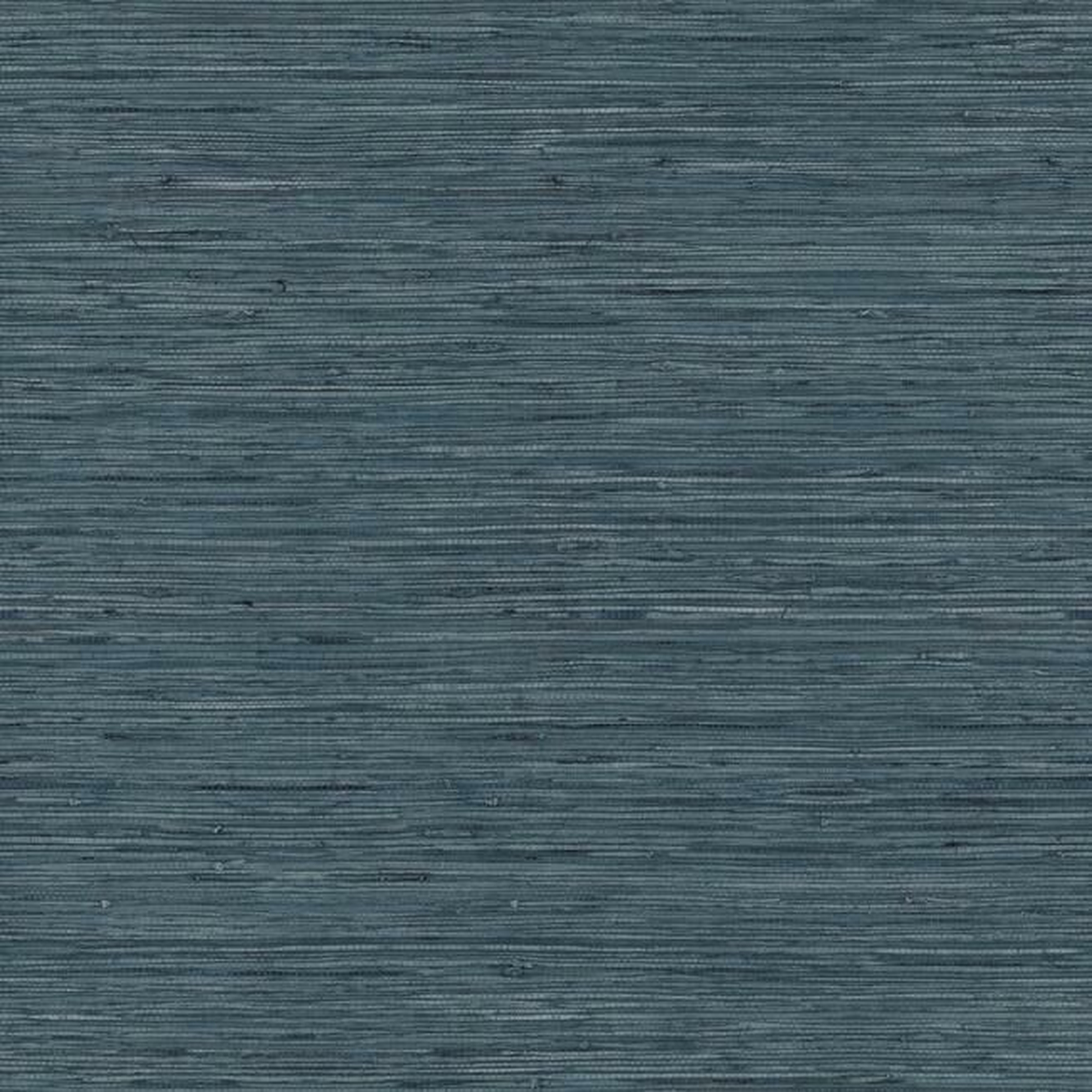 Grasscloth Peel & Stick Wallpaper, Blue, Single Roll - York Wallcoverings
