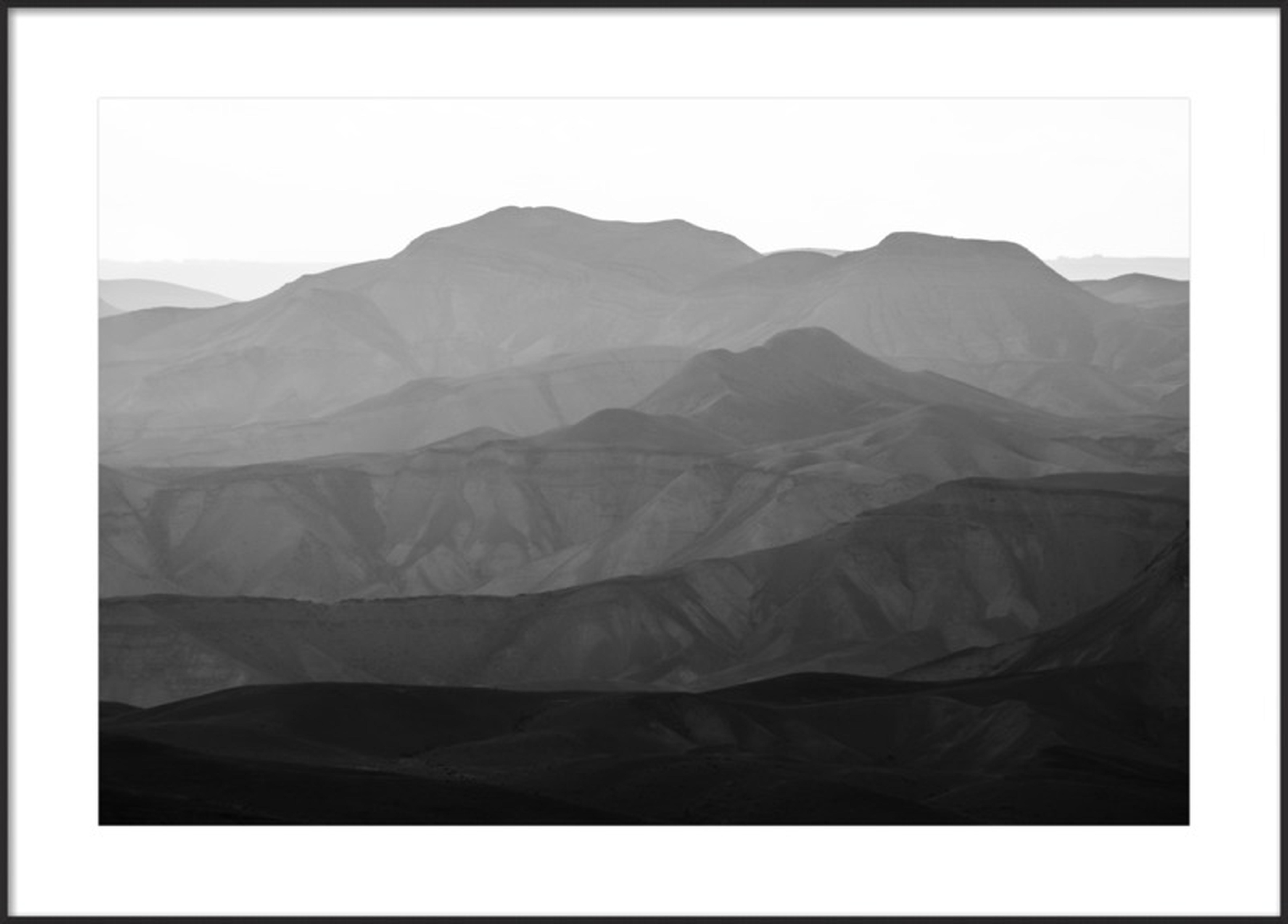 Mountains of the Judean Desert by Tal Paz-Fridman- 40'' x 28'' (FINAL FRAMED SIZE: 42x30")- Matte Black Metal Frame- With Matte - Artfully Walls