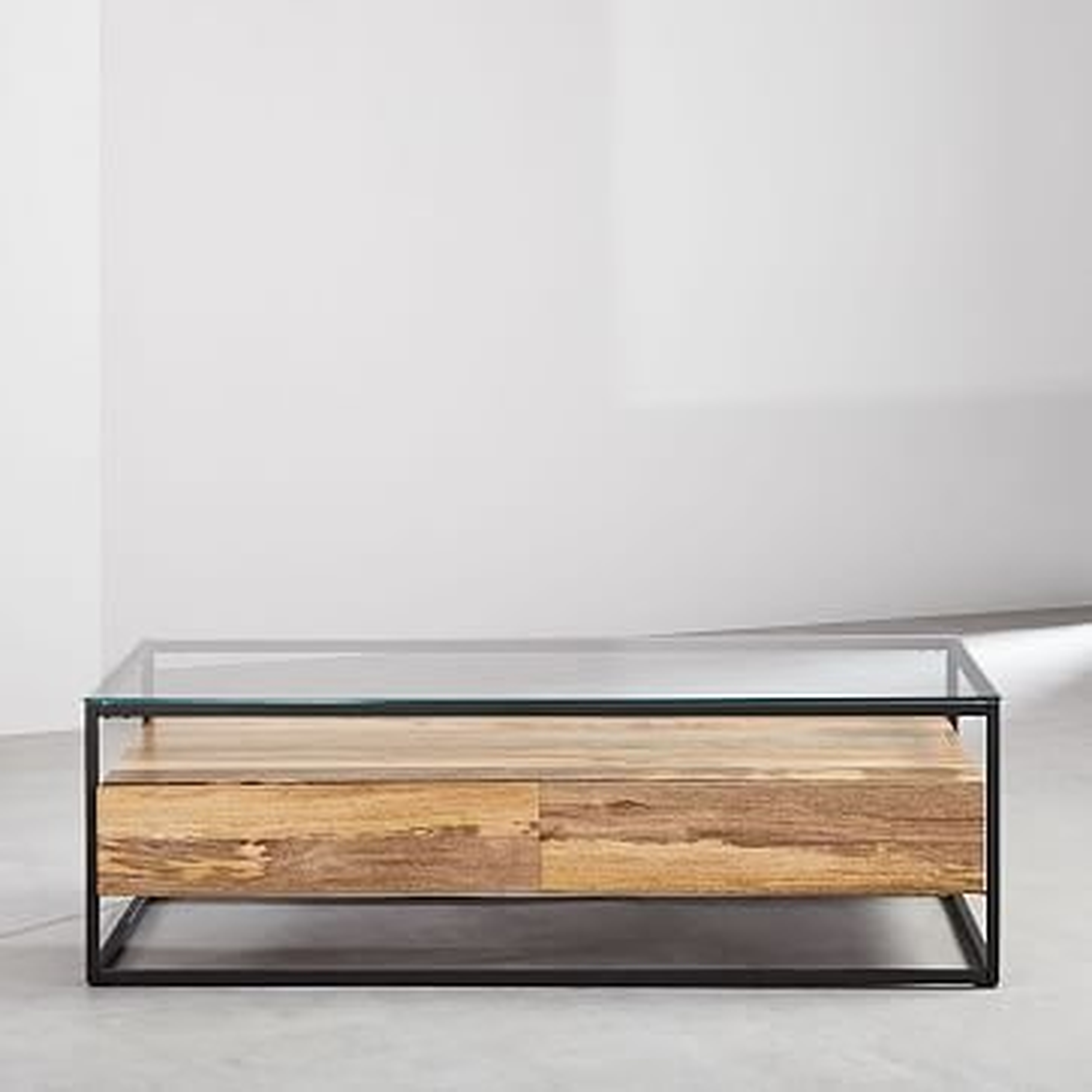 Box Frame Storage Coffee Table, Raw Mango, Large - West Elm