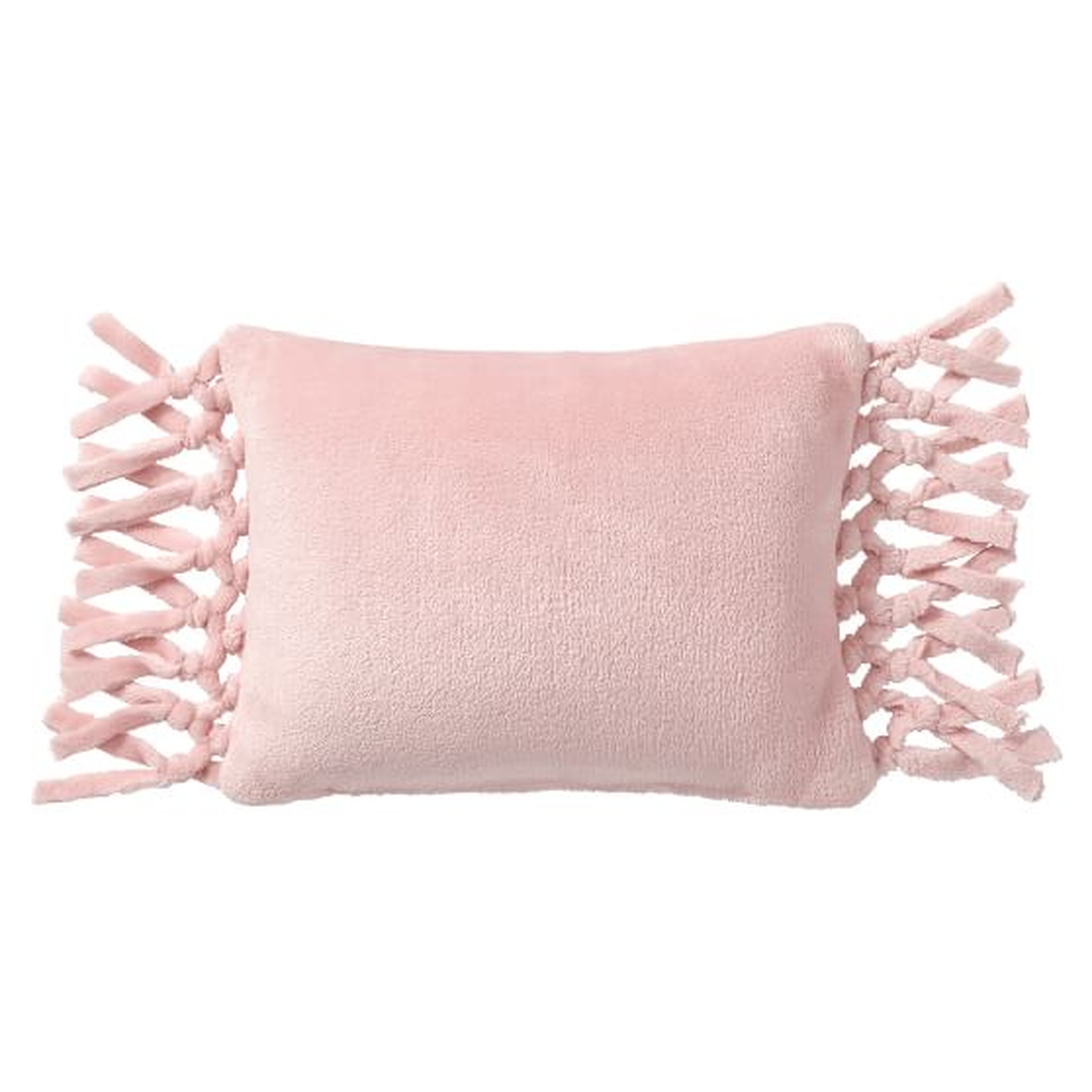 Bohemian Fringe Plush Pillow 12x16 (Quartz blush) no insert needed - Pottery Barn Teen